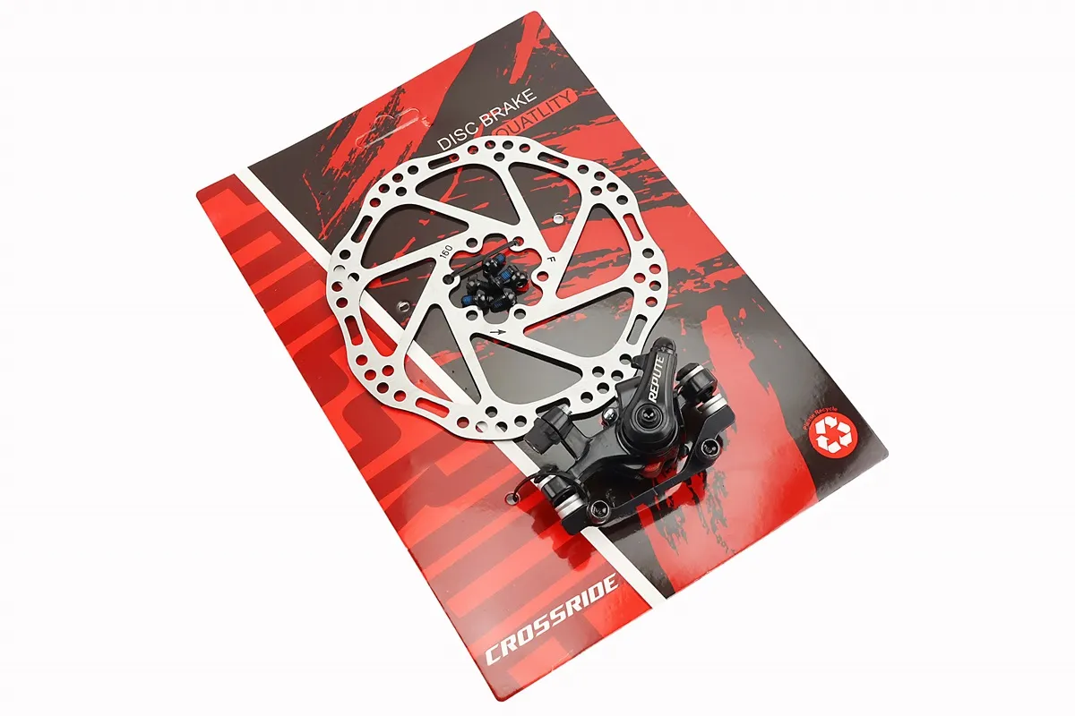 Гальмо Disk-brake переднє (F160/R140мм)+диск 160мм, кріпл. 6 болтів, чорне DSC310 (S_209718)