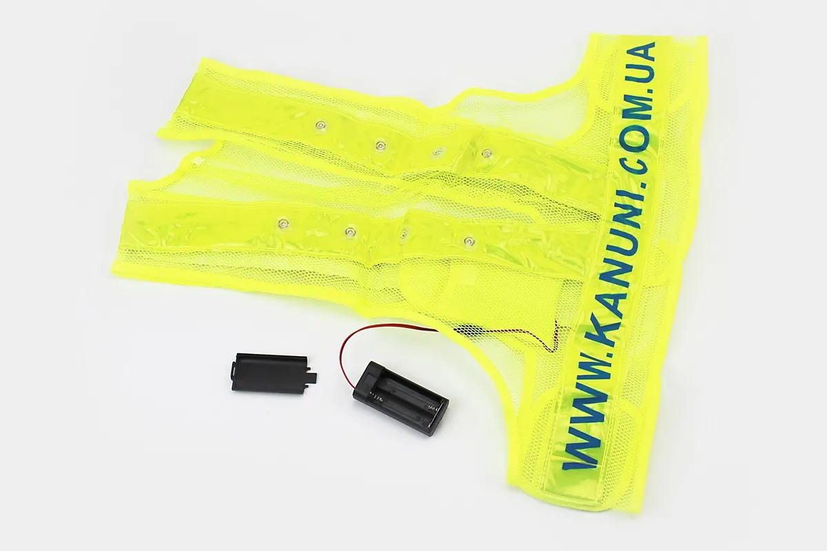 Жилет безпеки світловідбиваюча сітка LED, M (50*48см) (S_337324)