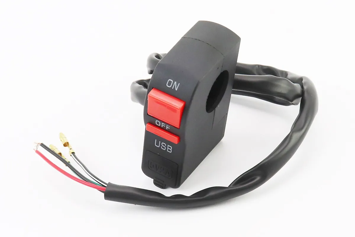 Зарядка USB універсальна на 1 вихід, з кнопкою вкл/викл (кріплення на кермо) (S_337776)