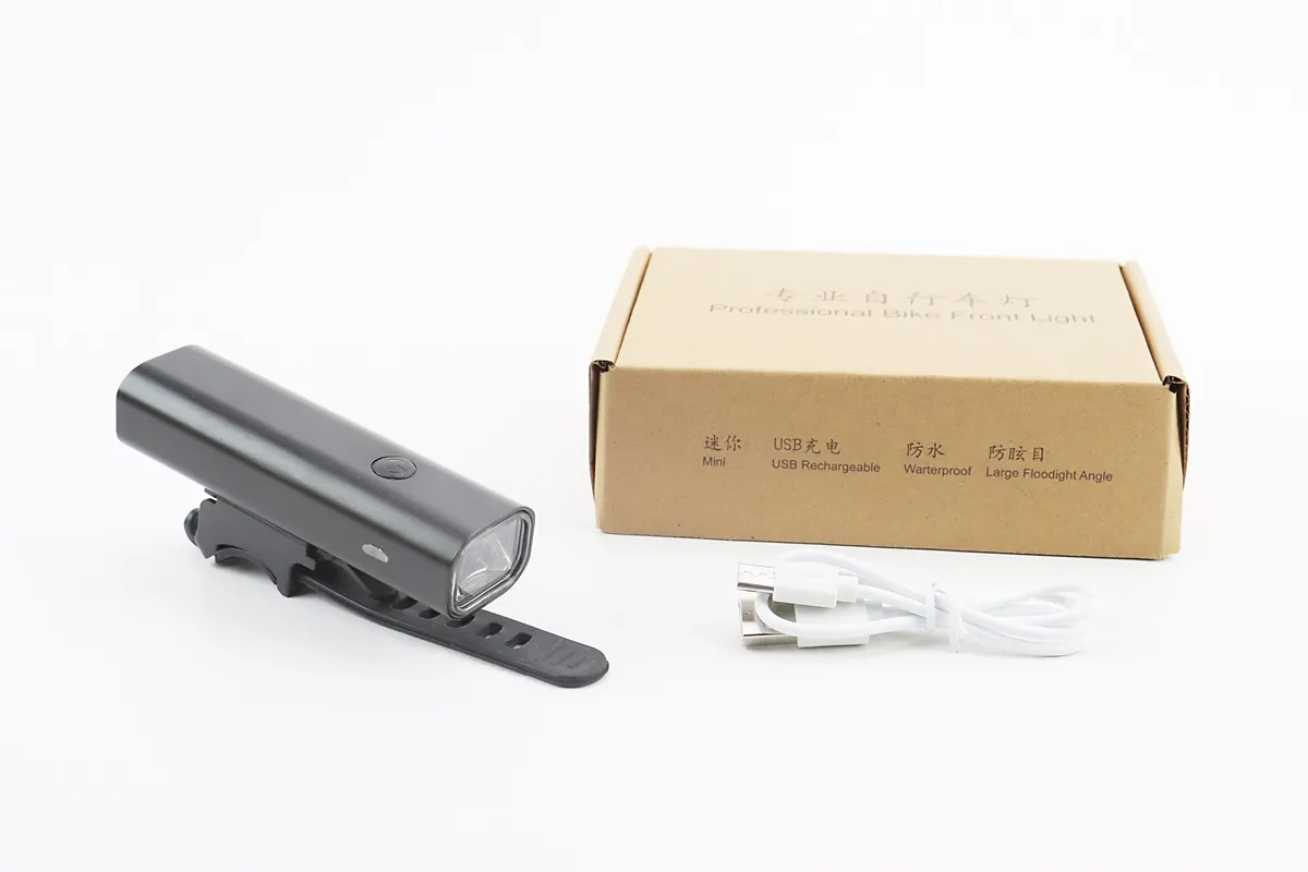 Ліхтар передній 1 діод 400 lumen алюмінієвий, Li-ion 3,7V 2000mAh зарядка від USB, вологозахисний, чорний EOS200 (S_409325)