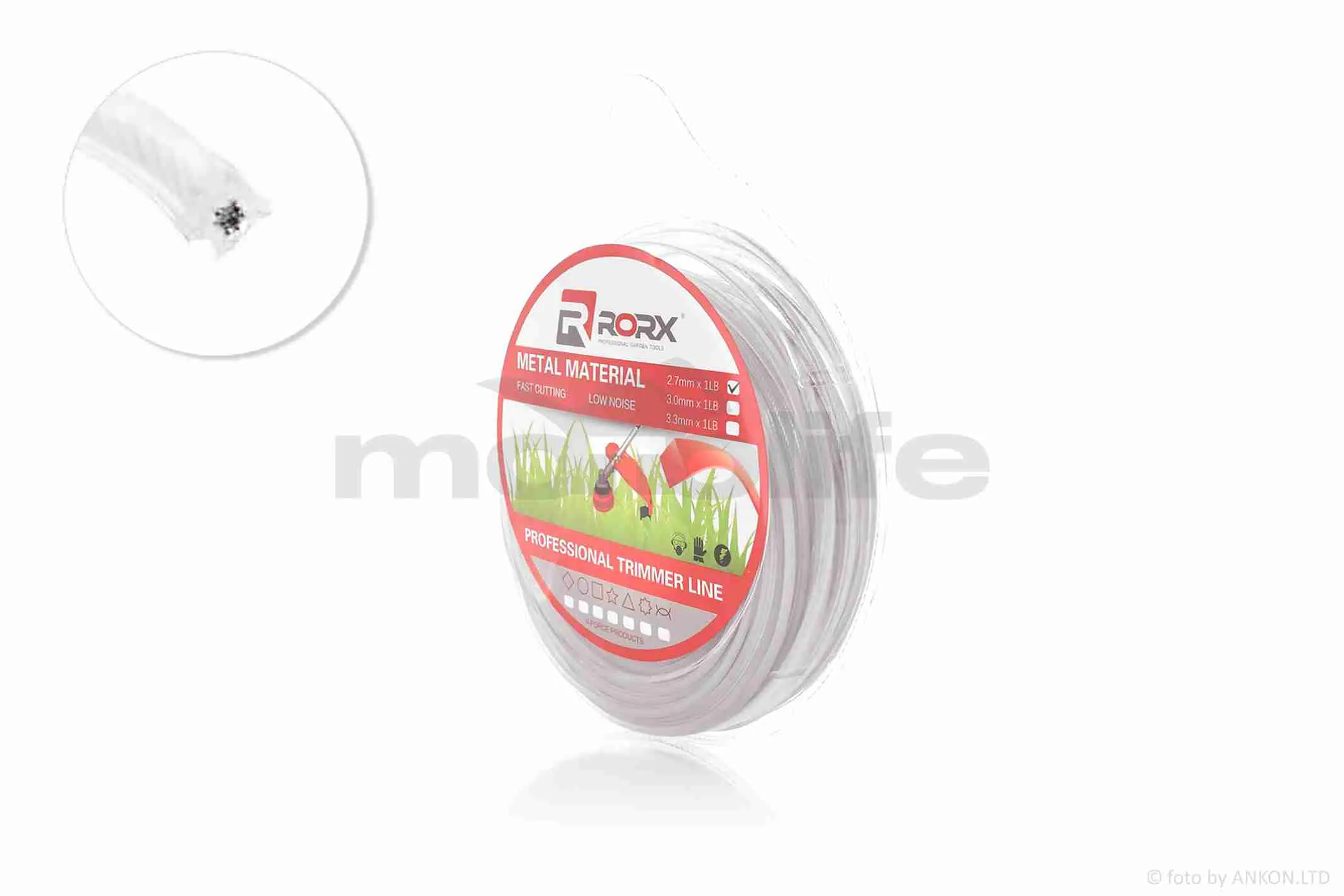 Ліска коси (бухта)  армована (сталь)  2.7mm  квадрат  40m  