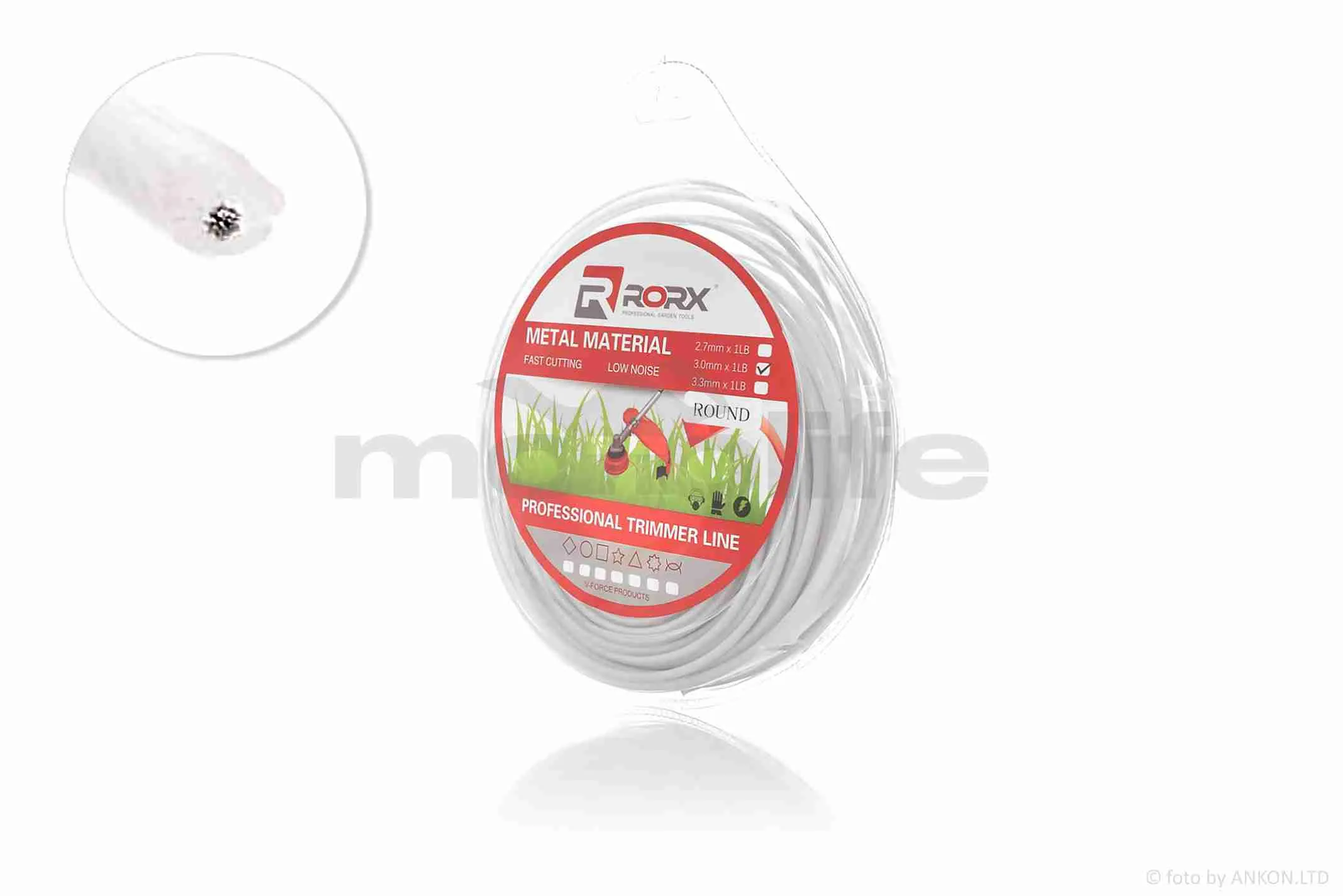 Ліска коси (бухта)  армована (сталь)  3.0mm  круг  40m  