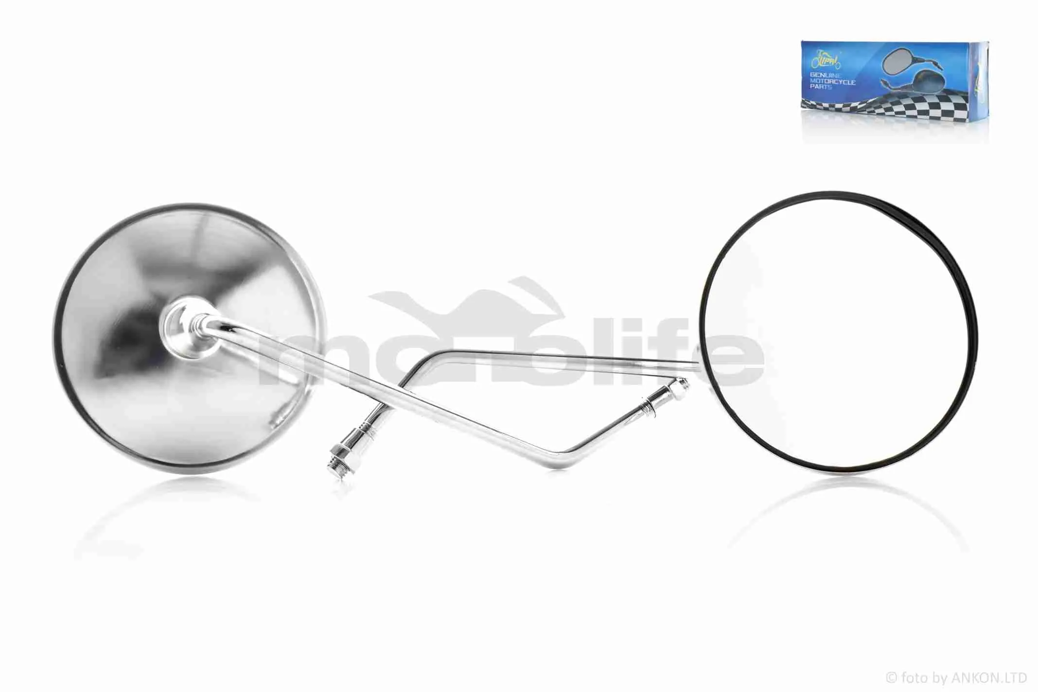 Дзеркала  Alpha  M10  R+R  круглі, хром  