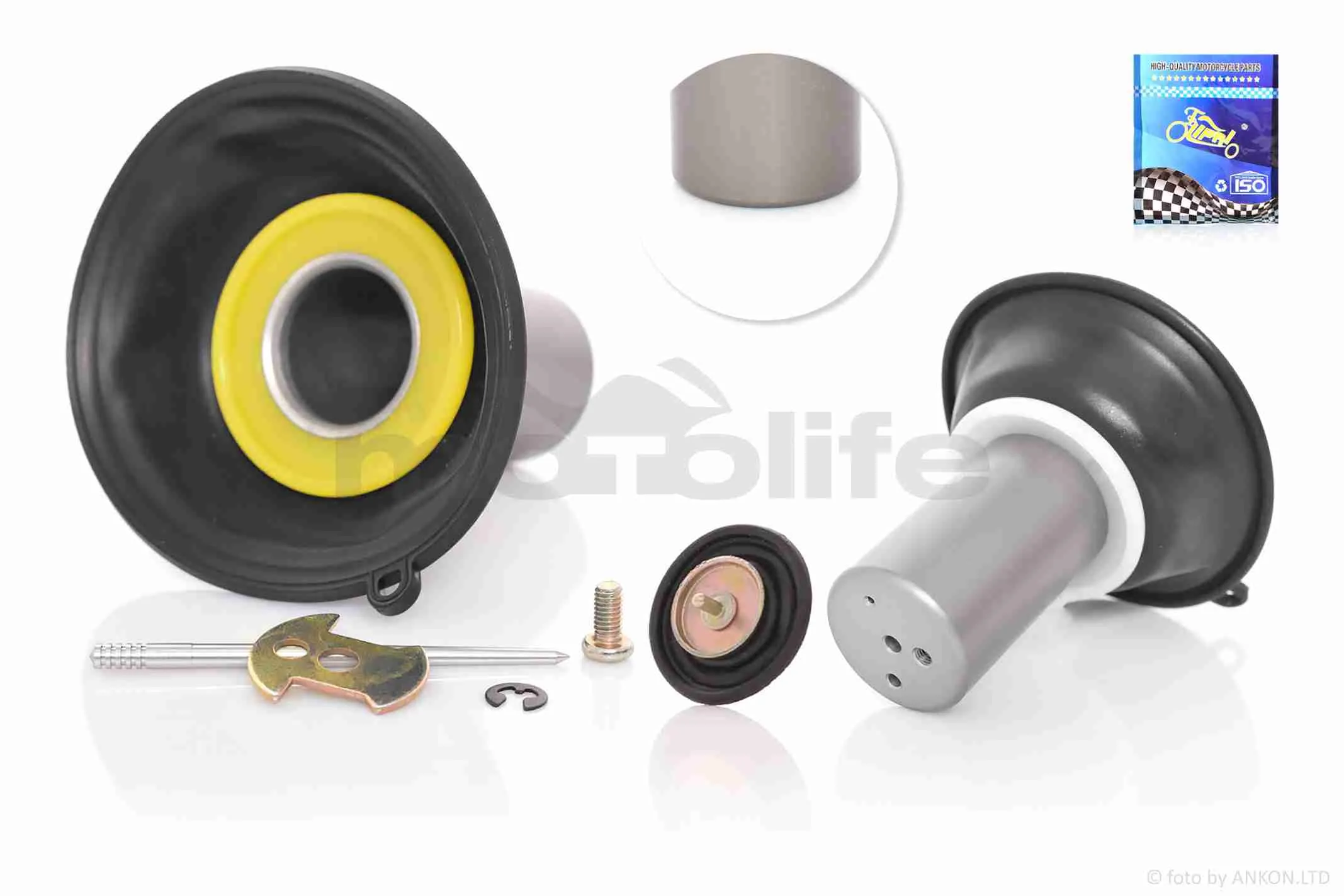 Мембрана карбюратора затворна  GY6 150  24mm  +мембрана прискорювальна  +голка  