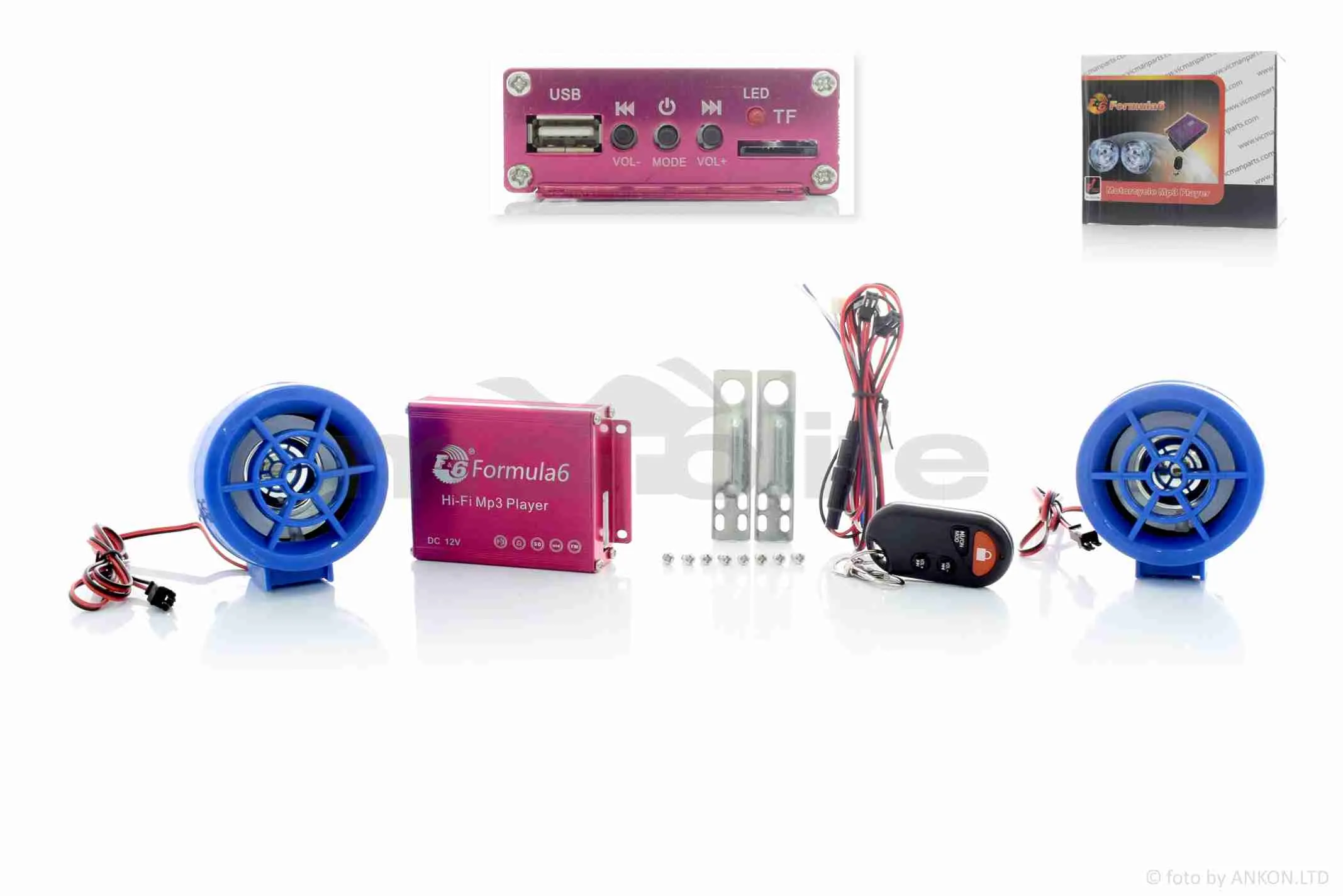 Аудіосистема 2.0  MP3 (USB/SD), пульт, сигналізація  