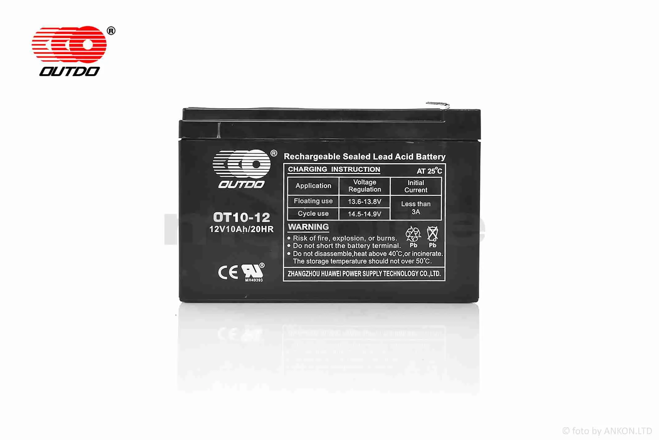 Акумулятор  SLA  12V  10A  151-96-100mm  OT10-12  