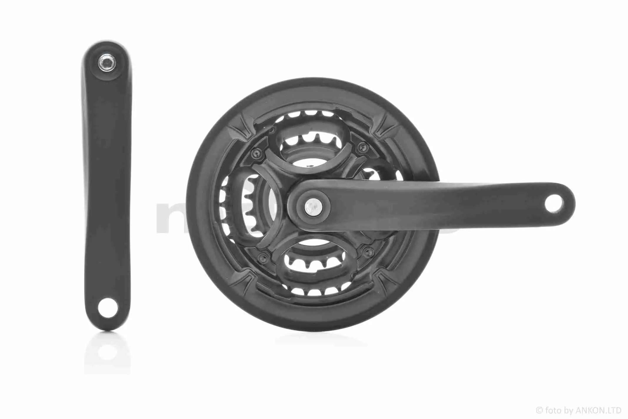 Зірки передні вело  42х34х24Т, захист, шатун під квадрат, 170mm  (чорні)  #YP-005 (A_AT-031877)
