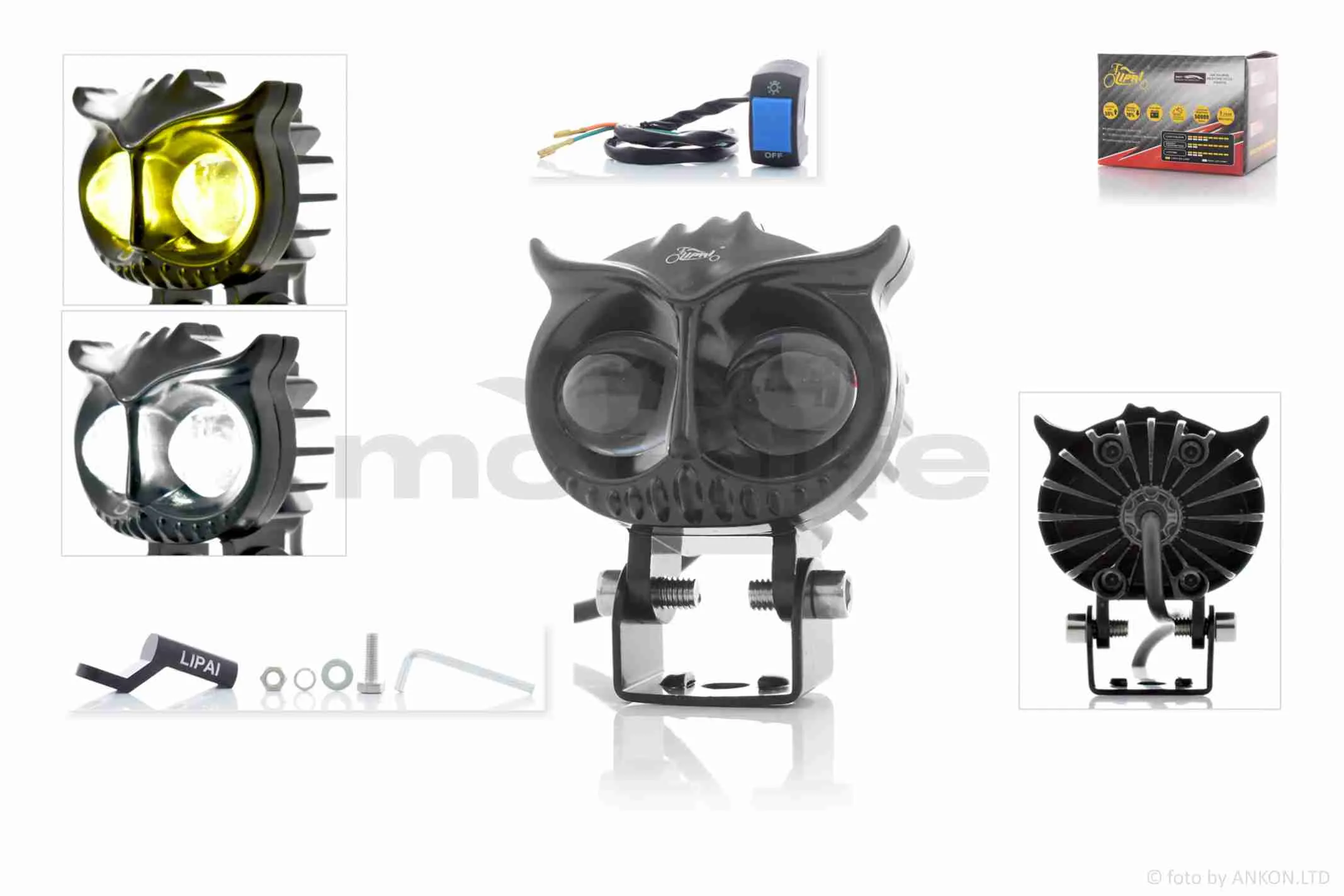 Фара додаткова  діодна  пугач, 65-53mm, 9-60V, IP67, біле/жовте світло  #LPS-814-PRO (A_AT-033490)