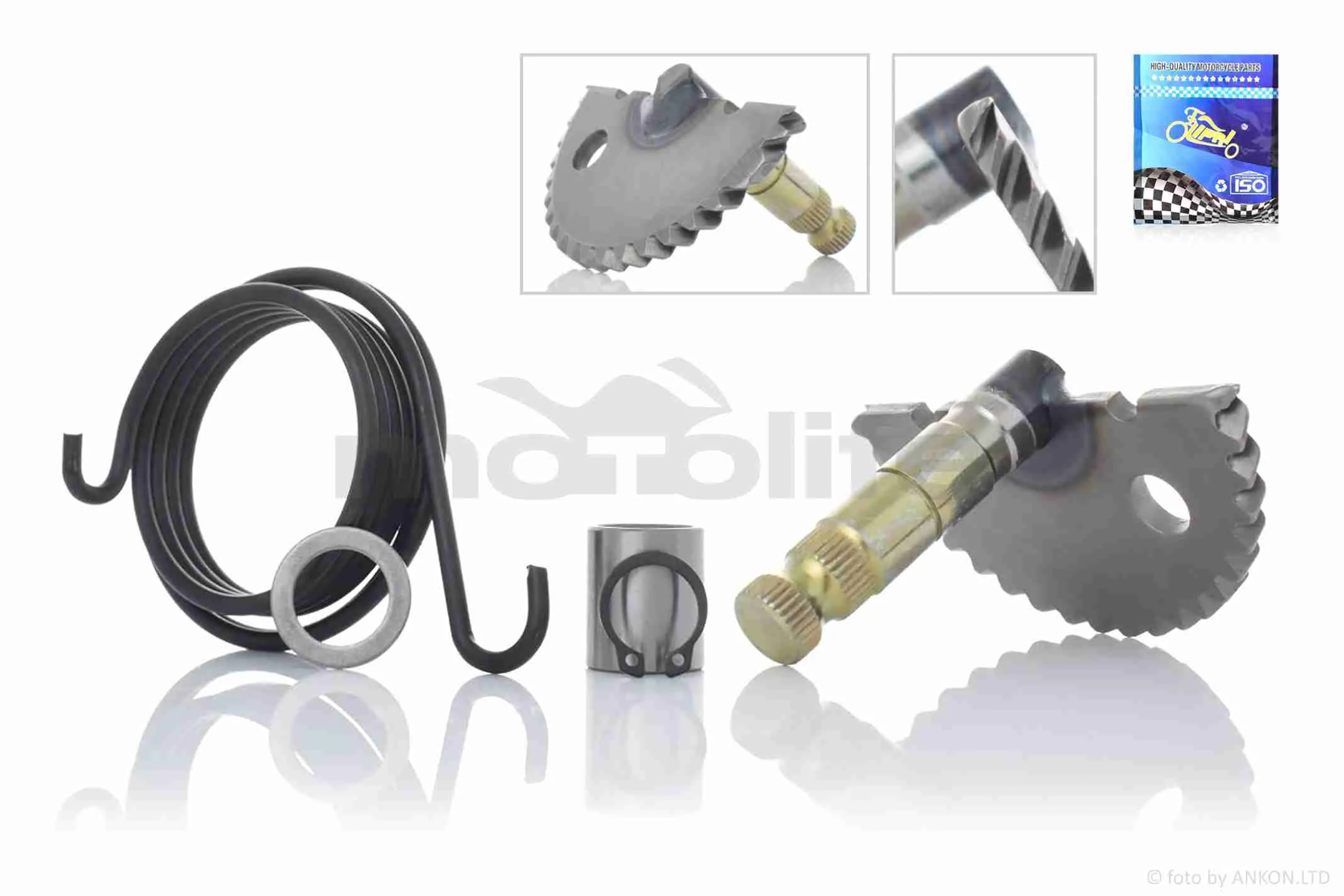 Сектор кікстартера  GY6 50  L64  +втулка, пружина, стопор  