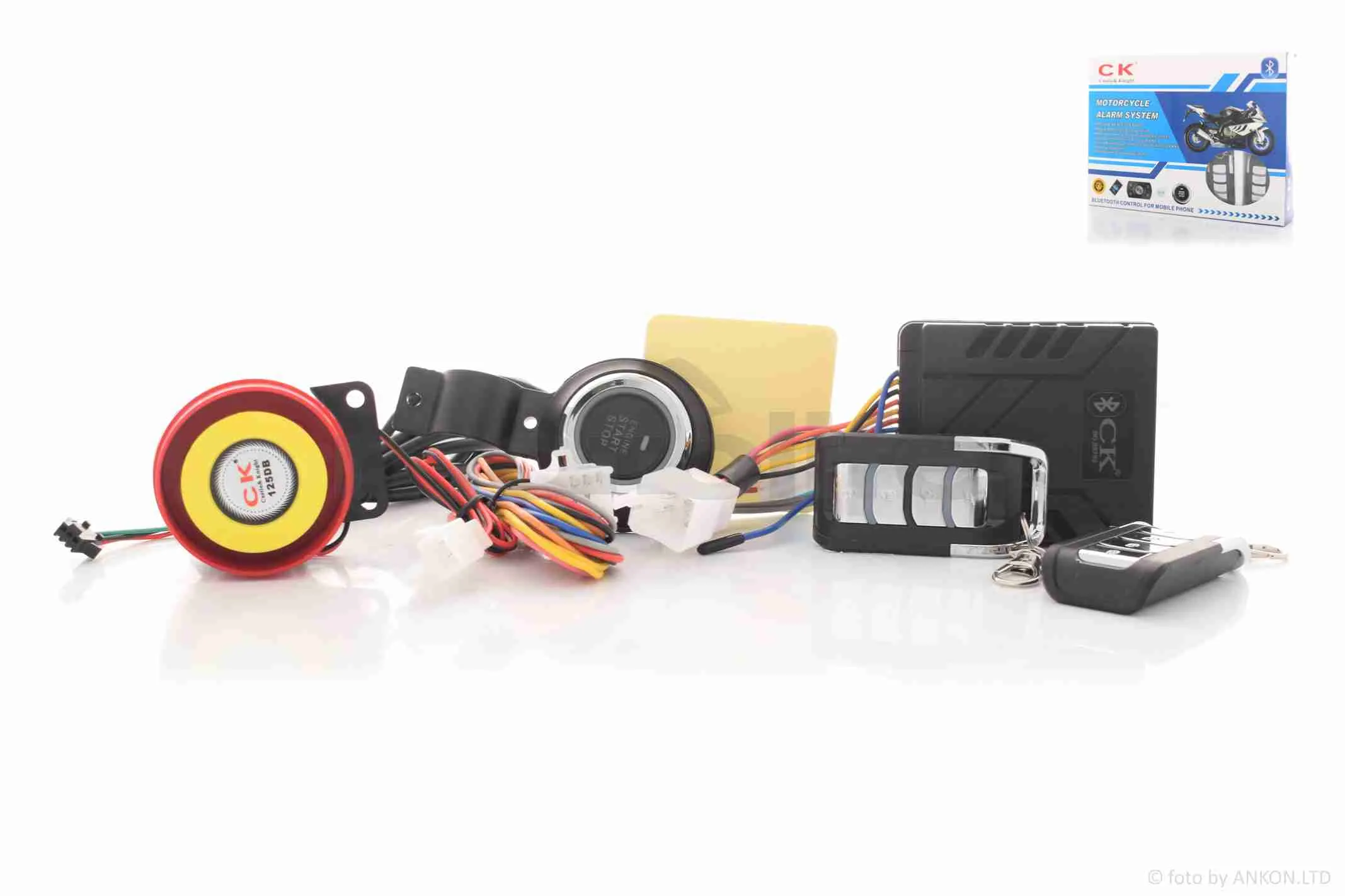 Сигналізація  два брелоки, дистанційний пуск, Bluetooth керування  #MTC-HJ-1208 (A_AT-034743)