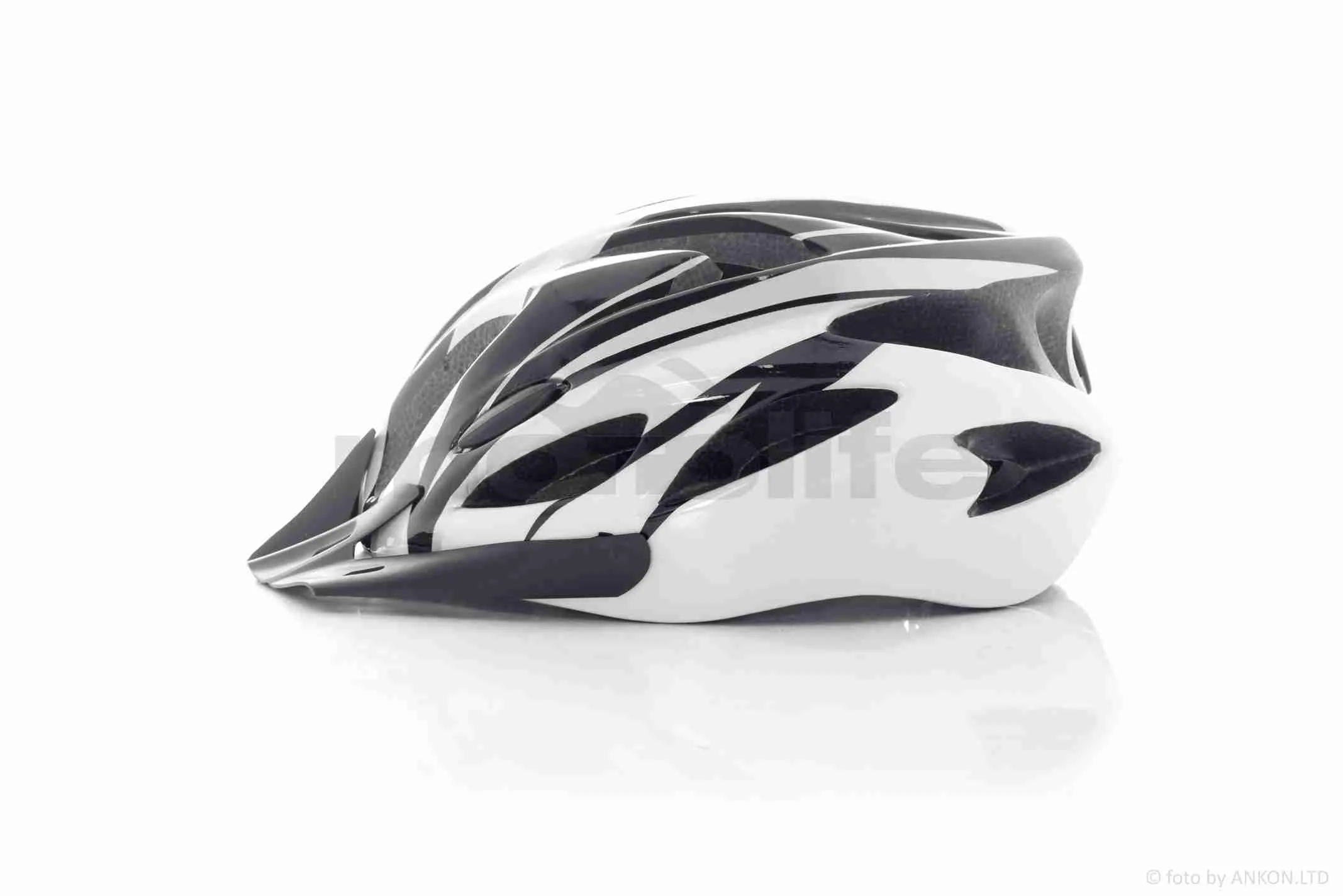Шолом відкритий  (мото 50cc/вело/самокат)  #TK-006  (чорно-білий) (A_AT-036106)