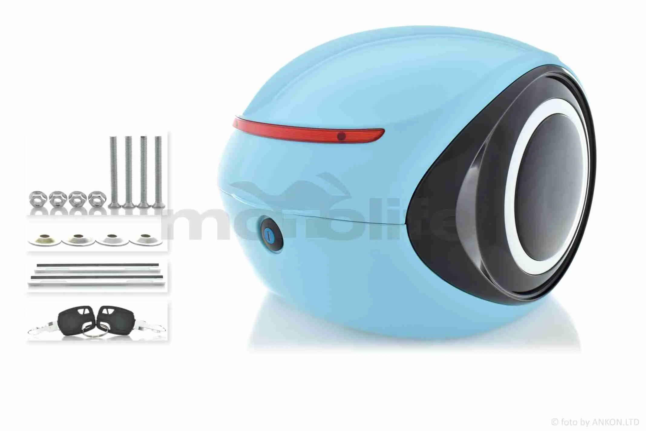 Кофр  32L  350*350*260mm  #1737  (блакитний глянсовий, крапля) (A_AT-037209)