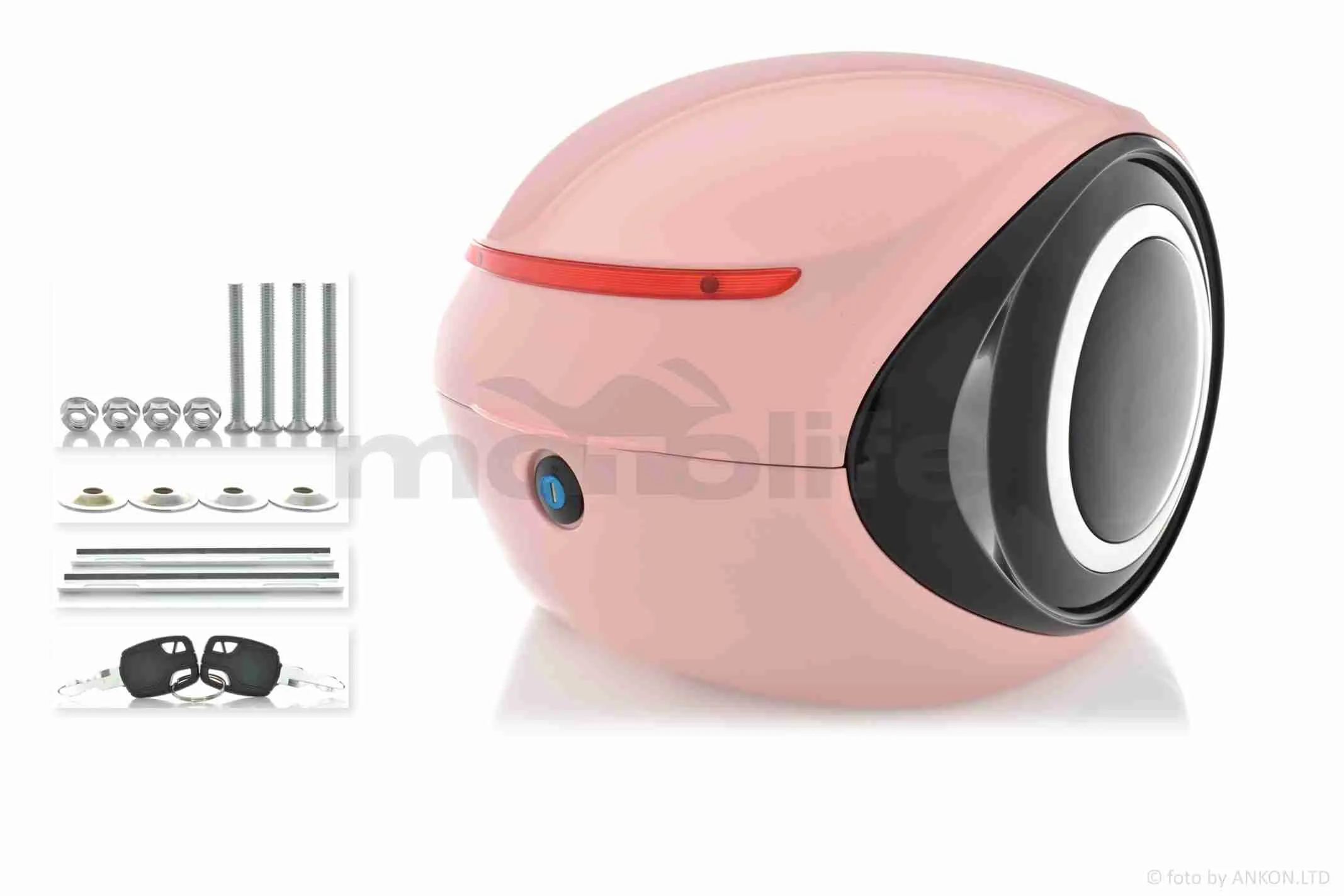 Кофр  32L  350*350*260mm  #1737  (рожевий глянсовий, крапля) (A_AT-037210)