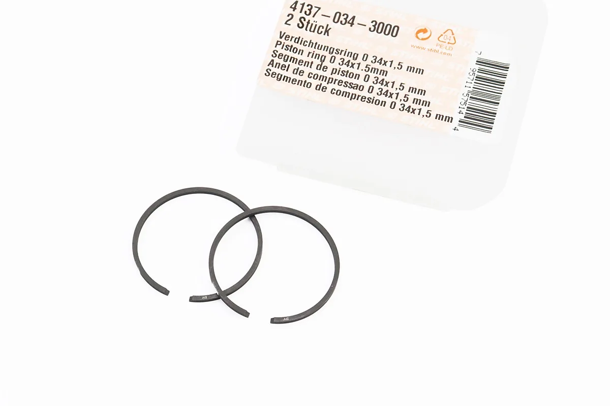 Кільця поршневі 34х1,5мм Stihl FS-38/45/55, OLEO MAC SPARTA 25, оригінал (41370343000) (P_202286)