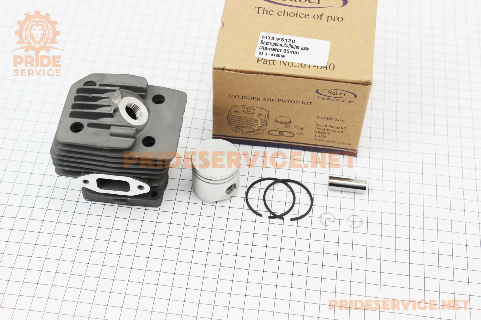 Циліндр, к-кт (цпг) 35мм (палець 10мм), чорний Stihl FS-120 (P_202805)