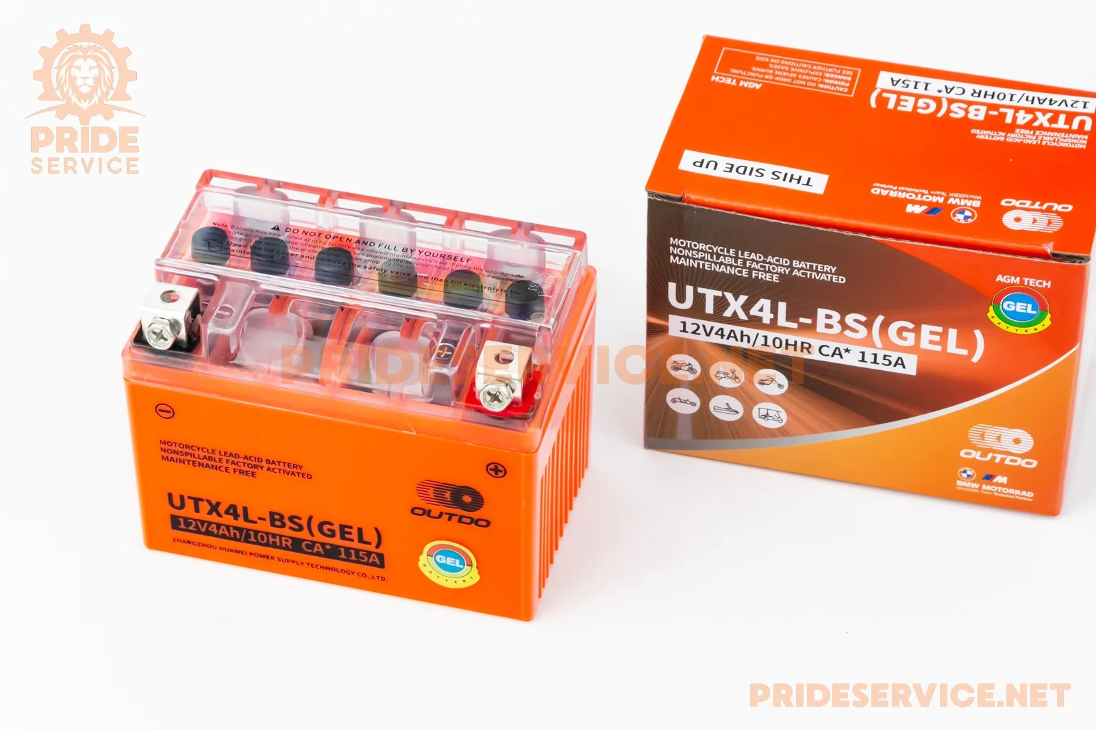 Акумулятор 12V4Ah UTX4L-BS GEL (L113*W70*H85мм) (P_301334)