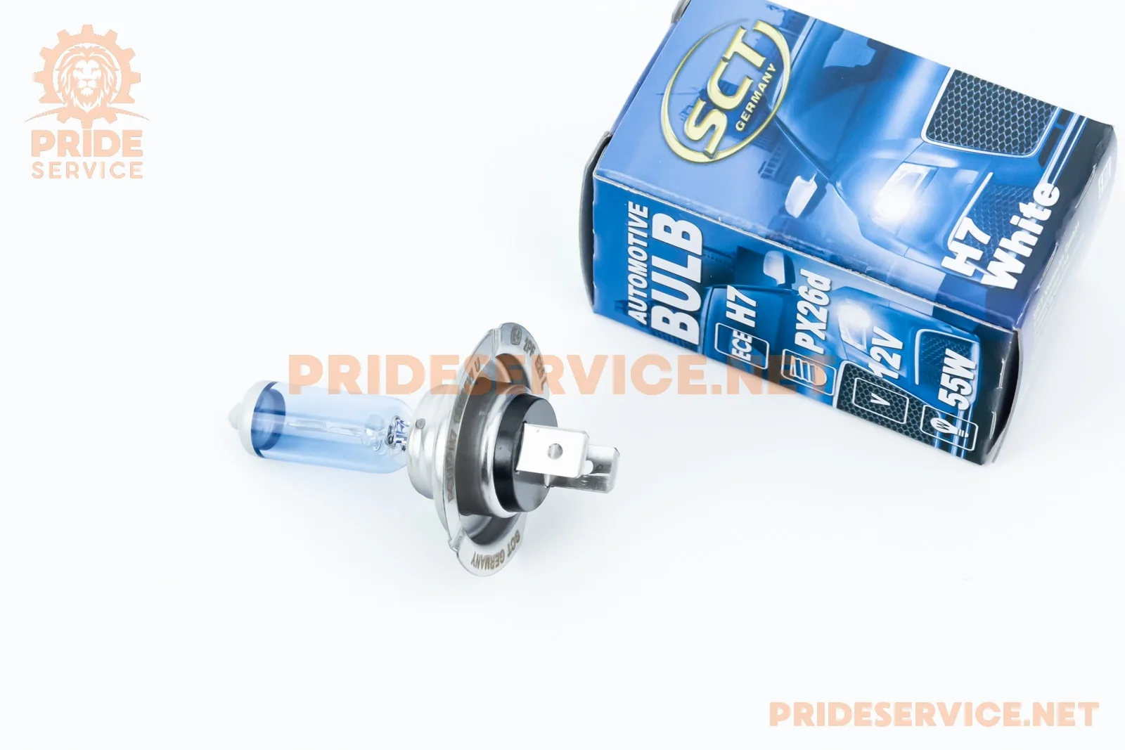 Лампа фари H7 PX26D 12V 55W SUPER WHITE (галоген) (P_301665)