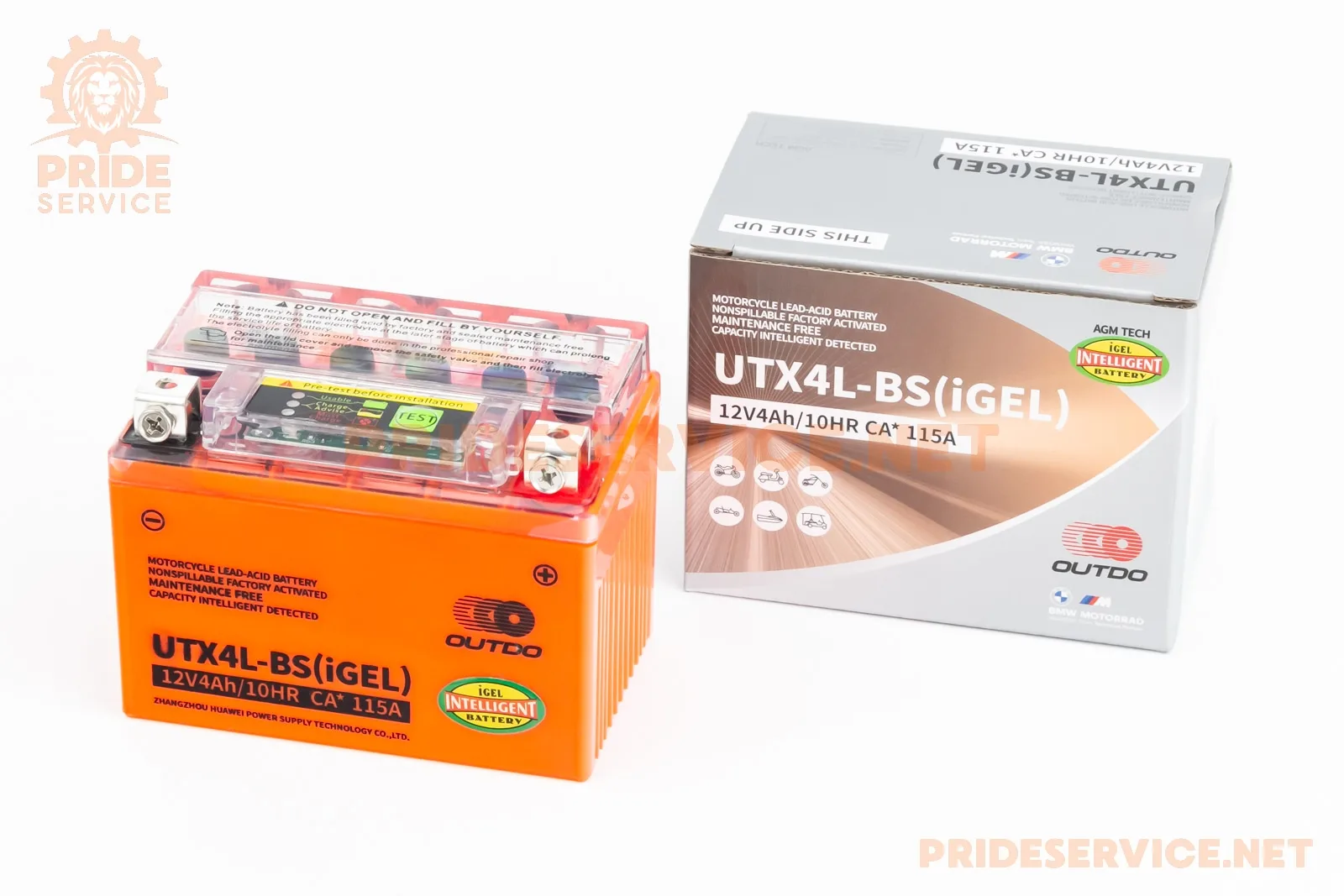 Акумулятор 12V4Ah UTX4L-BS GEL (L113*W70*H85мм), з індикатором (P_301847)