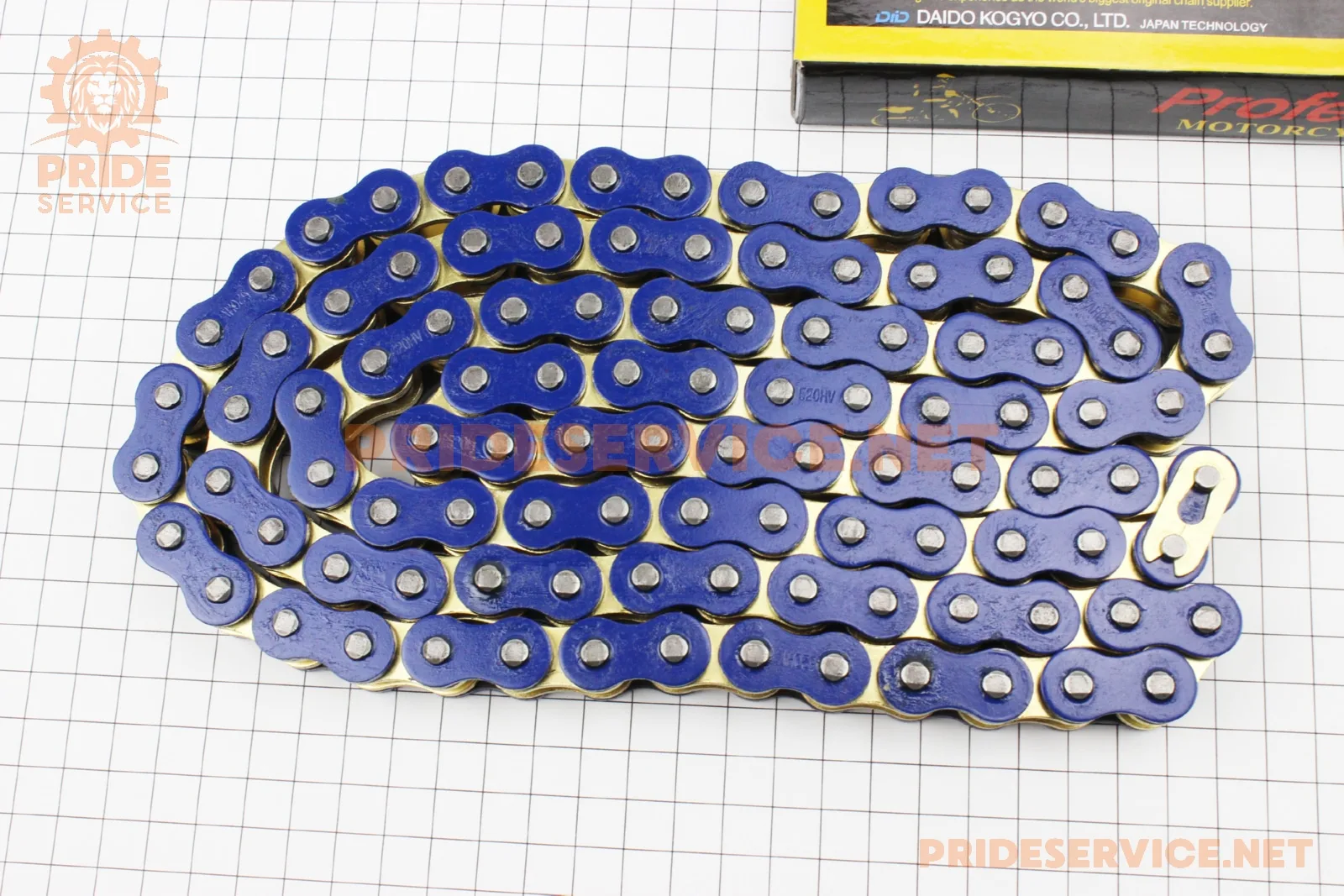 Ланцюг приводу колеса 520HVOx104L GOLD/BLUE (з сальниками) (P_324872)