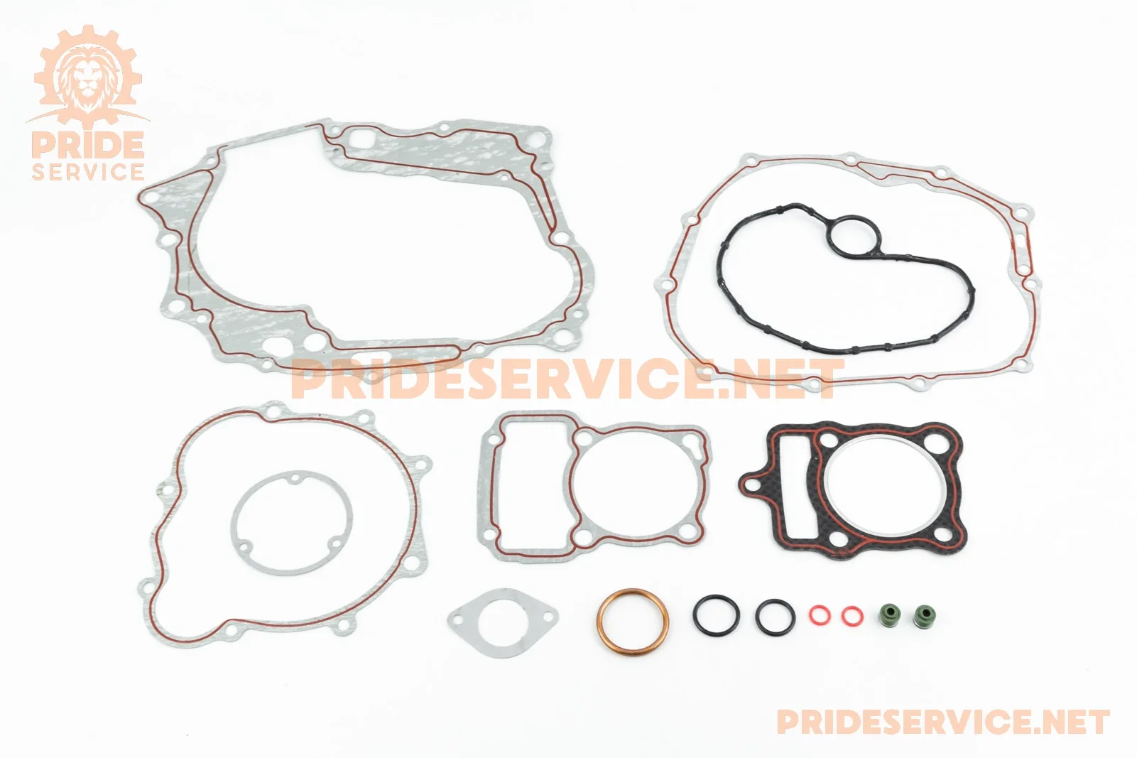 Прокладки двигуна CG-150cc-62мм, к-кт 15 деталей (червона нитка) (P_326602)