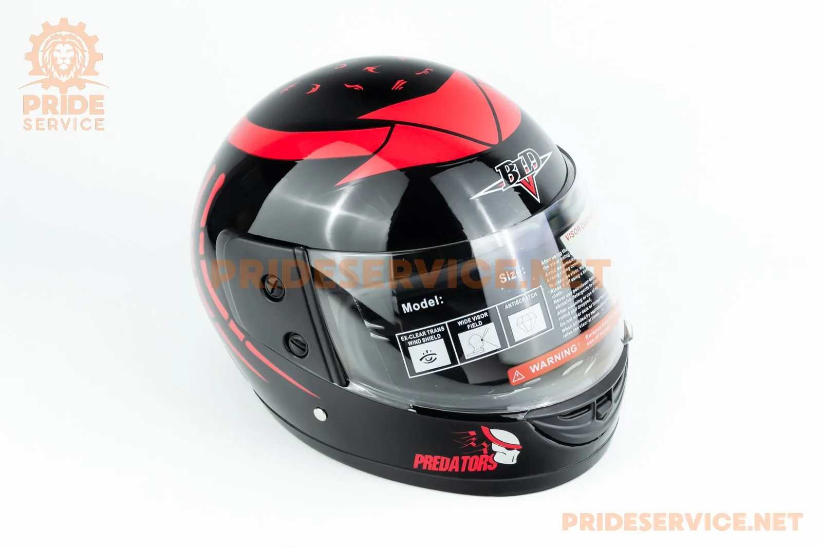 Шолом інтеграл BLD-825A М (57-58см), чорно-червоний 