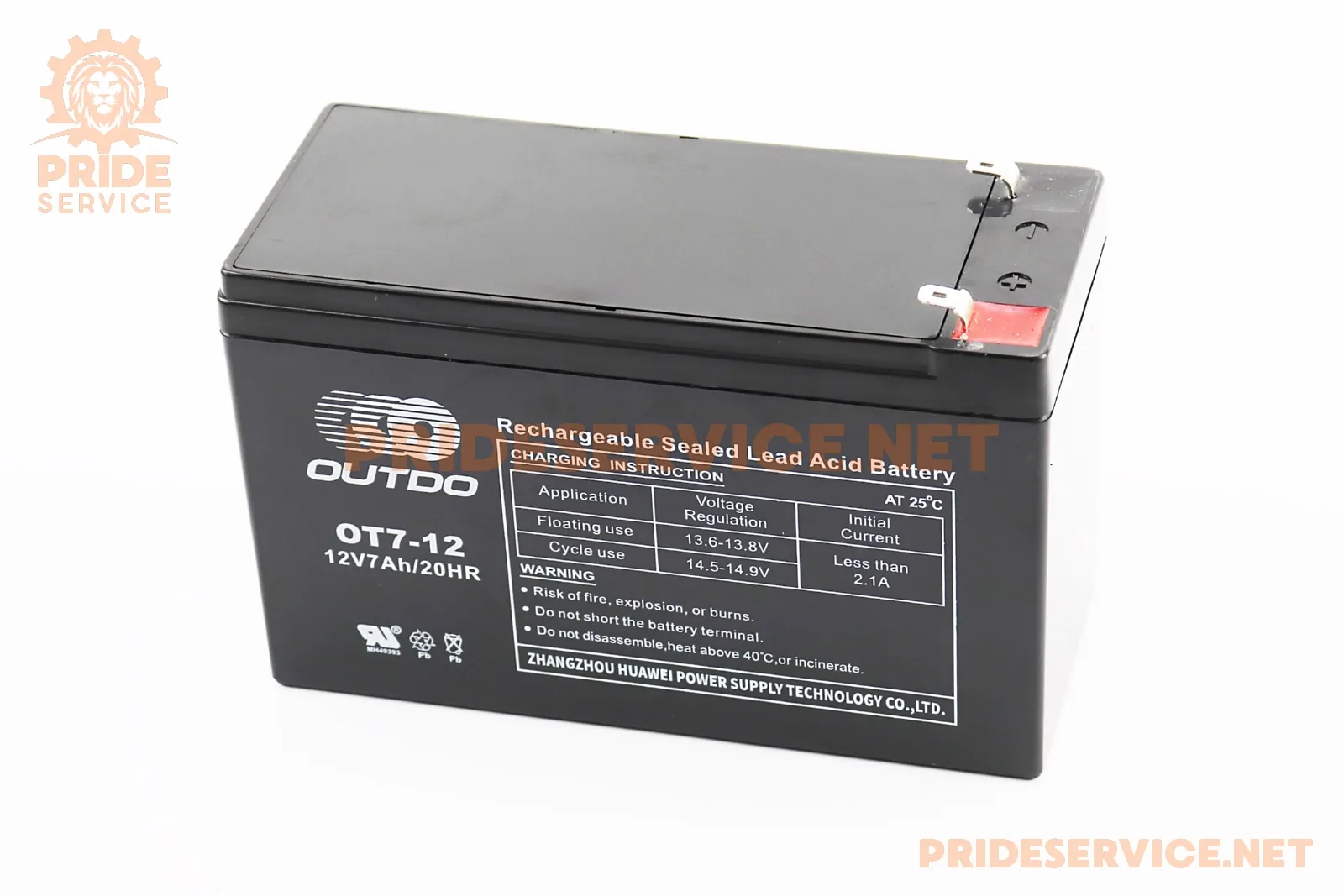 Акумулятор 12V7Ah OT7-12 кислотний (L151*W65*H94мм) для ДБЖ, іграшок та ін. (P_337089)