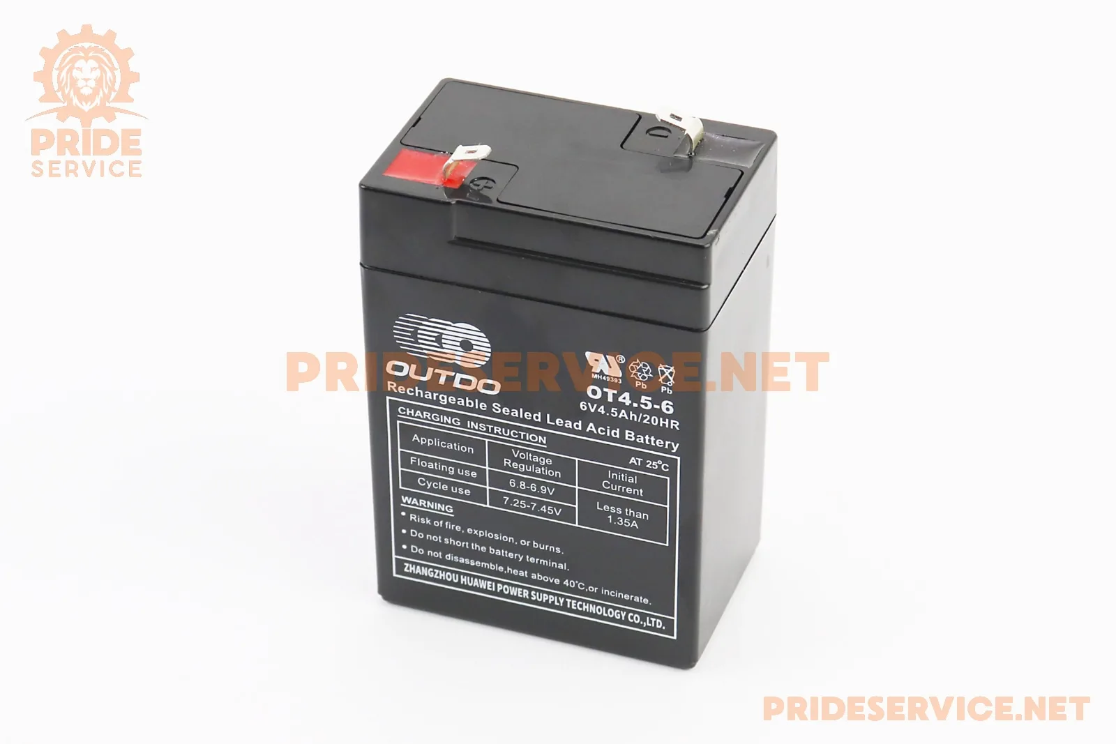 Акумулятор 6V4,5Ah OT4,5-6 кислотний (L70*W48*H100мм) для ДБЖ, іграшок та ін. (P_337234)