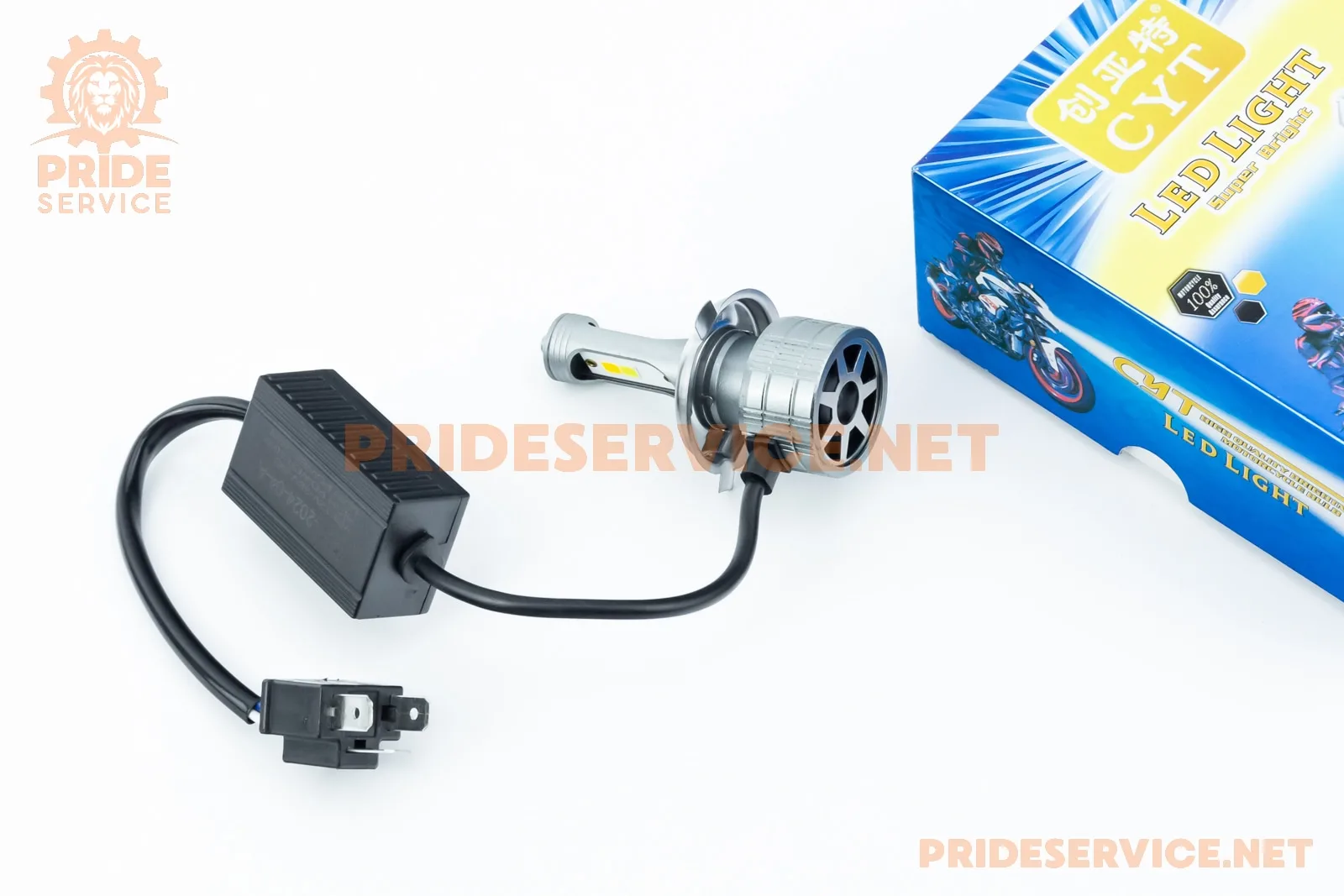Лампа фари діодна LED-2 з інтеркулером H4 (світло біле), SUPER LIGHT (P_337451)