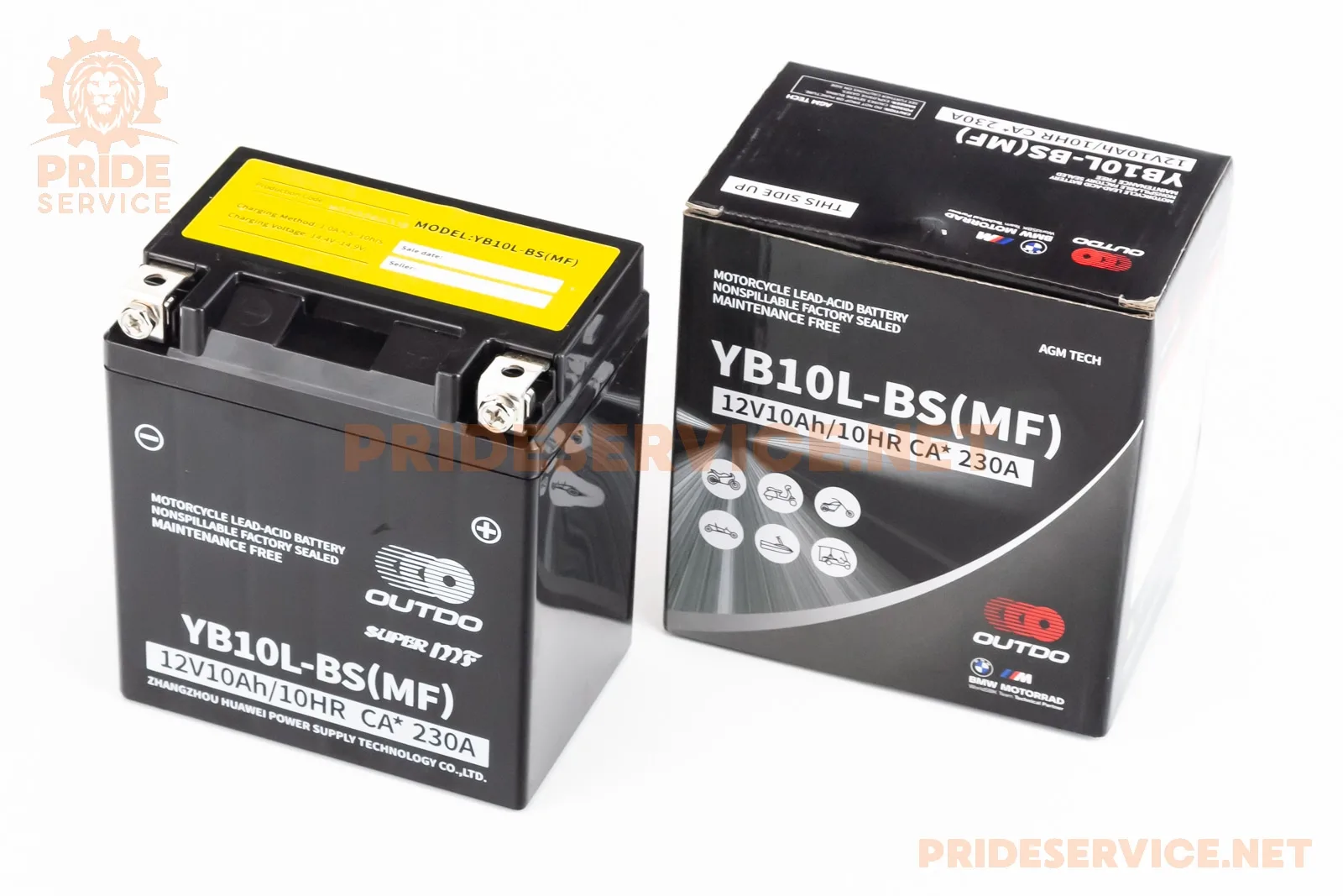 Акумулятор 12V10Аh YB10L-BS(MF) кислотний (L132*W88*H145мм) (P_348201)