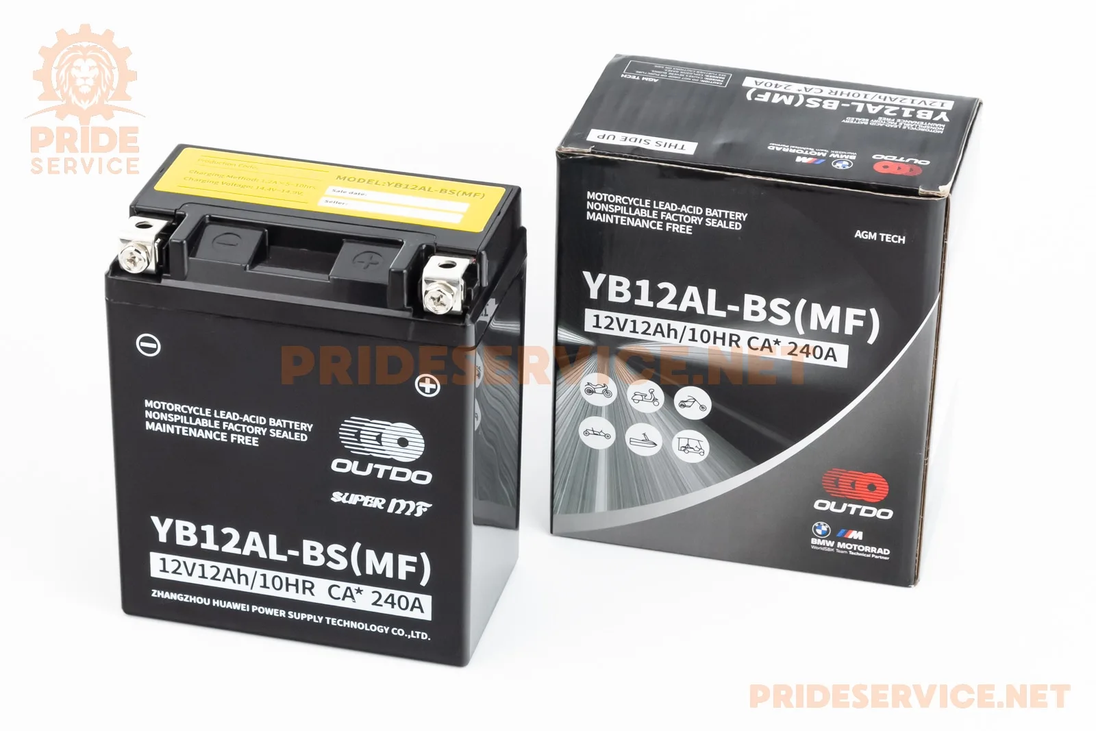 Акумулятор 12V12Аh YB12AL-BS(MF) кислотний (L132*W78*H156мм) (P_348356)