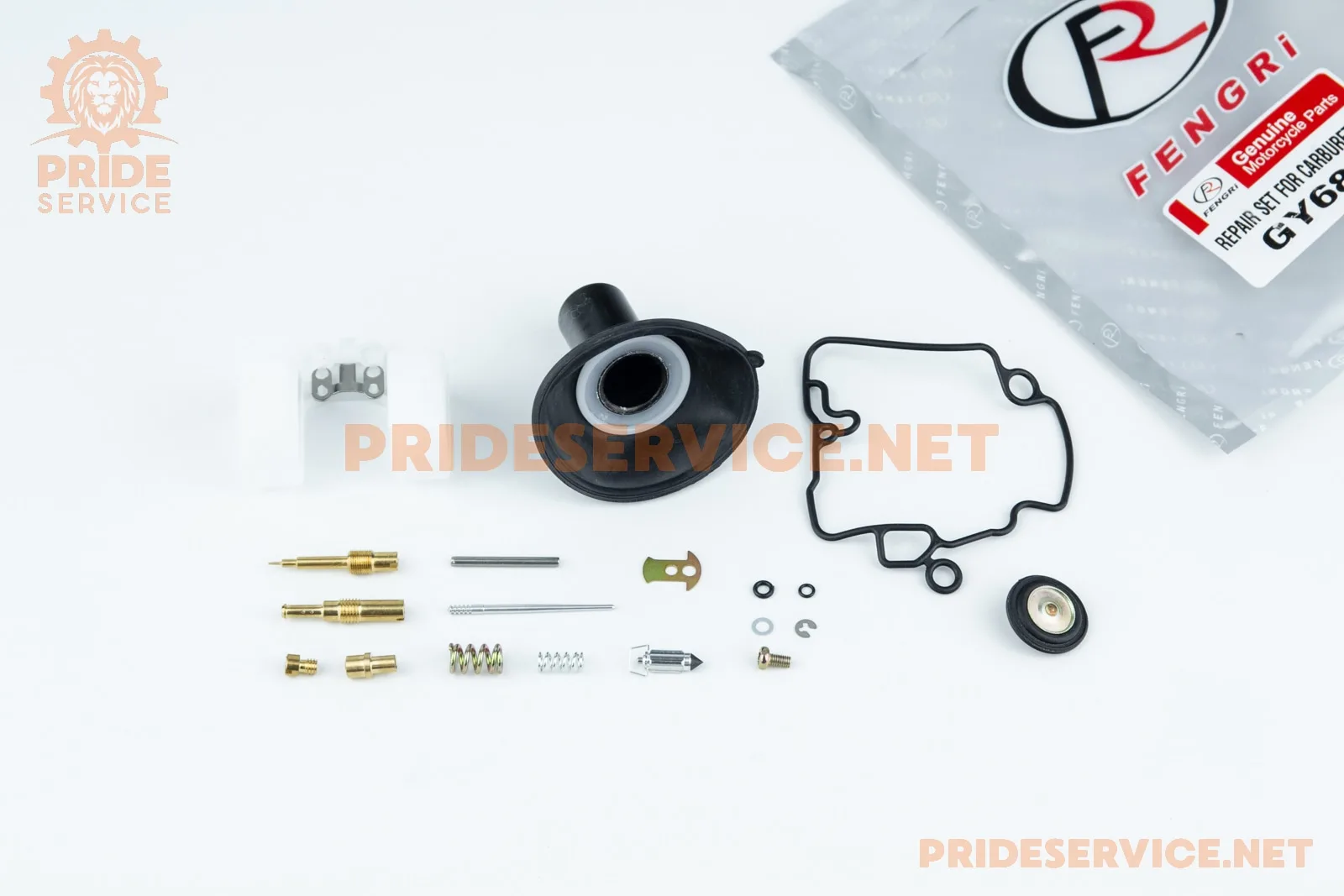 Ремонтний комплект карбюратора 50-80cc, 15 деталей+мембрана 18мм (P_349963)