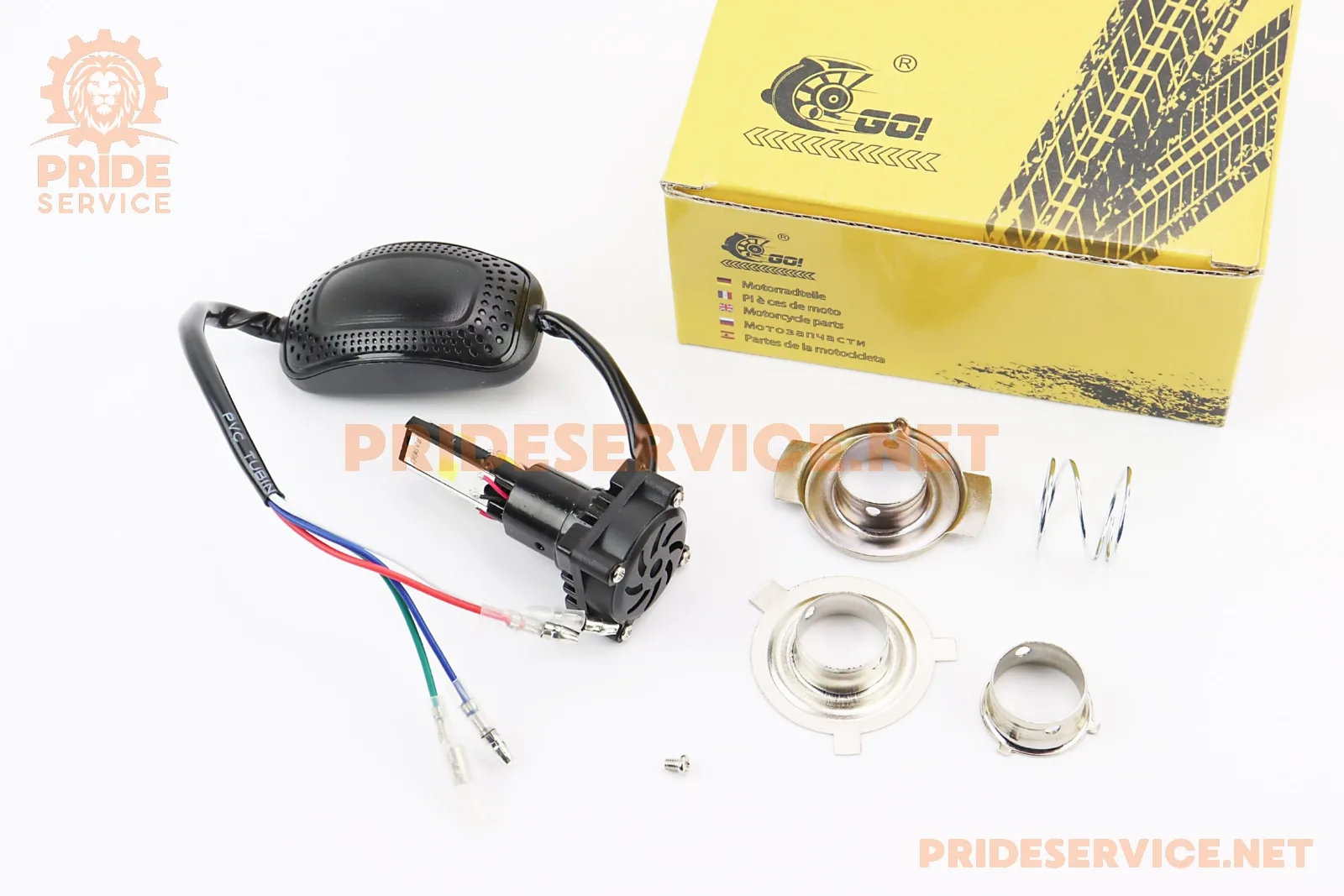 Лампа фари діодна LED-4 SUPER (к-кт різних кріплень) зі стабілізатором+стробоскоп (P_354122)