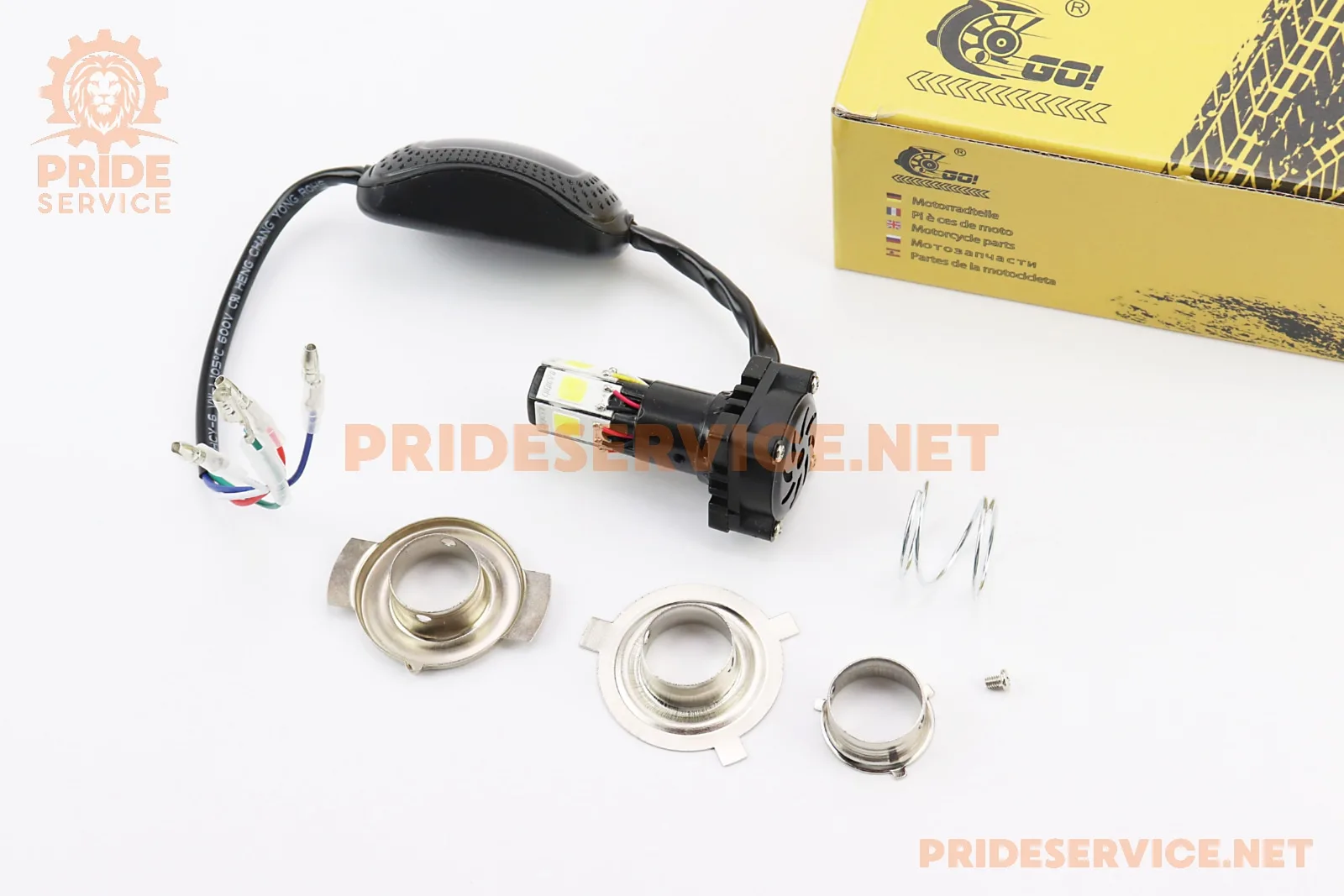 Лампа фари діодна LED-6 SUPER (к-кт різних кріплень) зі стабілізатором+стробоскоп (P_354124)