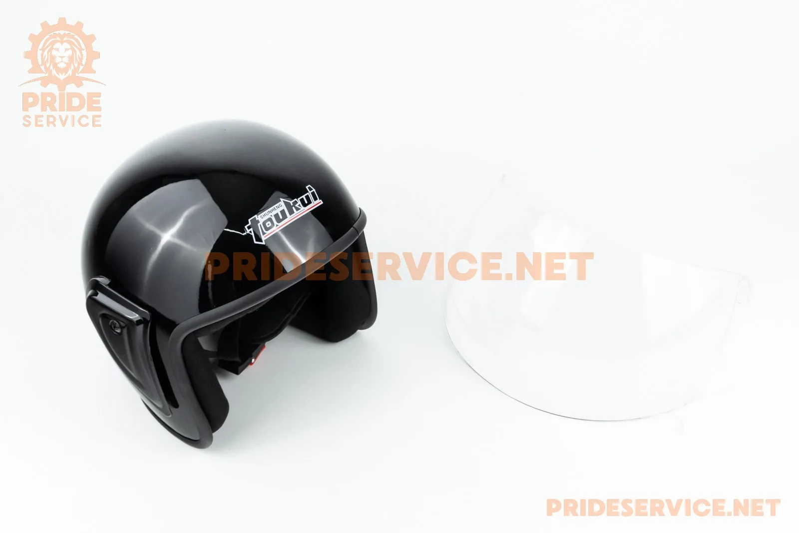 Шолом відкритий HK-215, чорний глянець (P_360063)