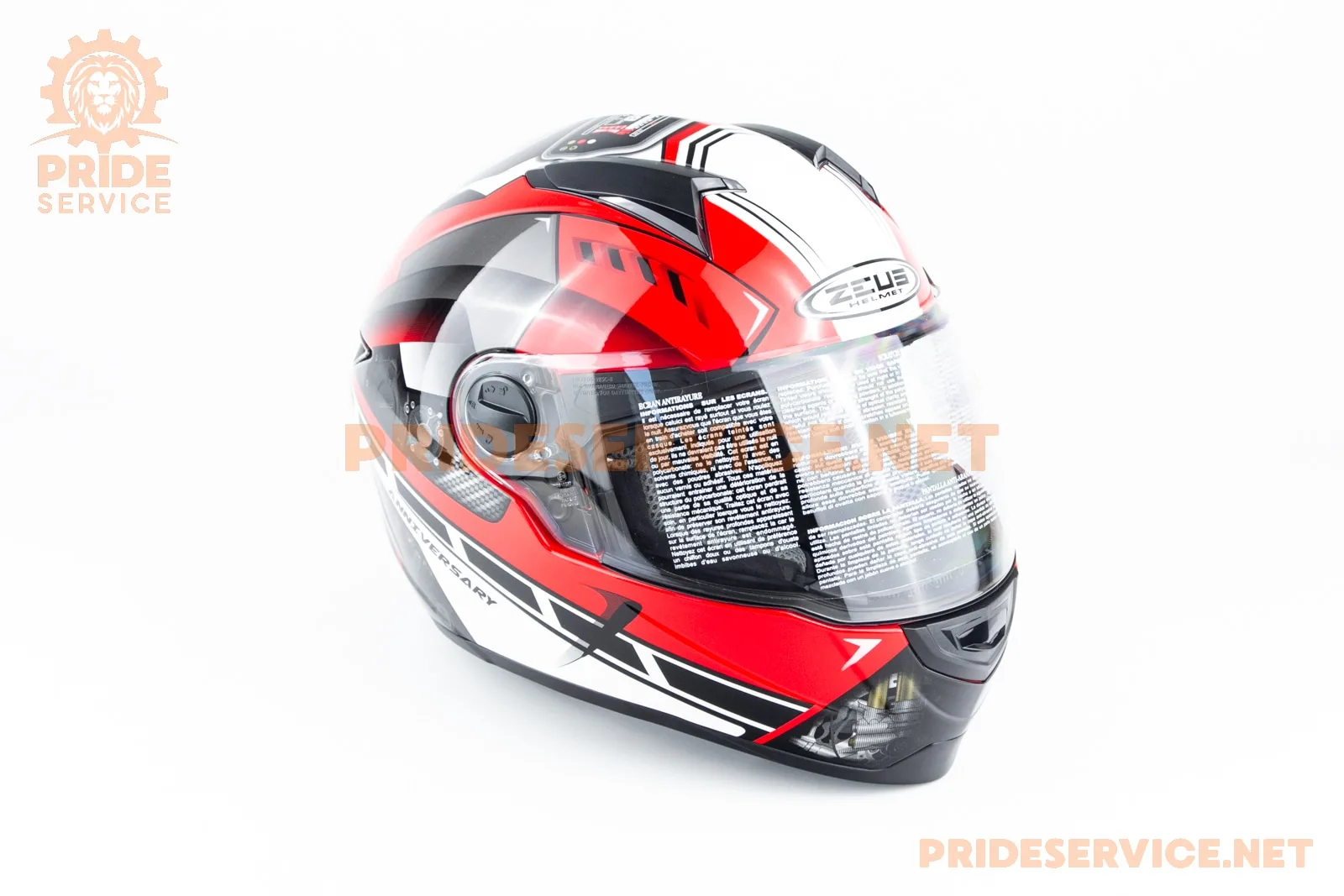 Шолом інтеграл ZS-811 ANNIVERSARY L (59см), червоний з малюнком AL41 (P_360495)