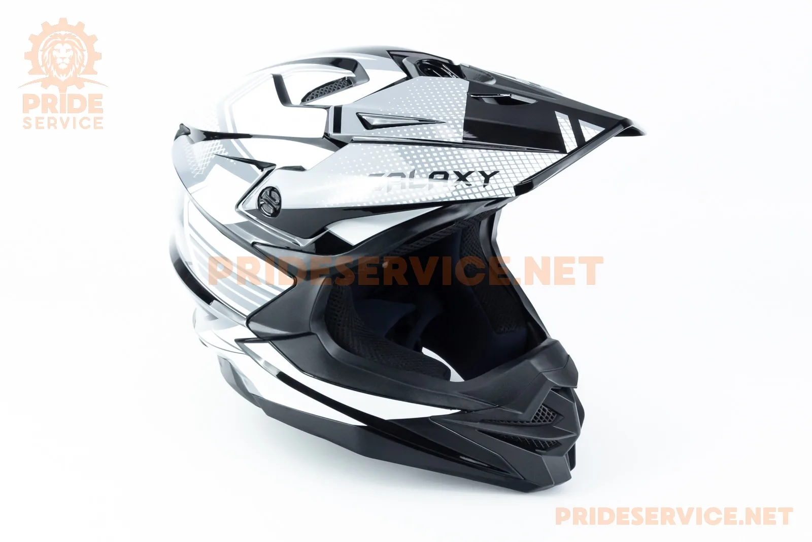 Шолом кросовий (стандарт DOT) GLX-803 L (59-60см), чорно-білий (P_360734)