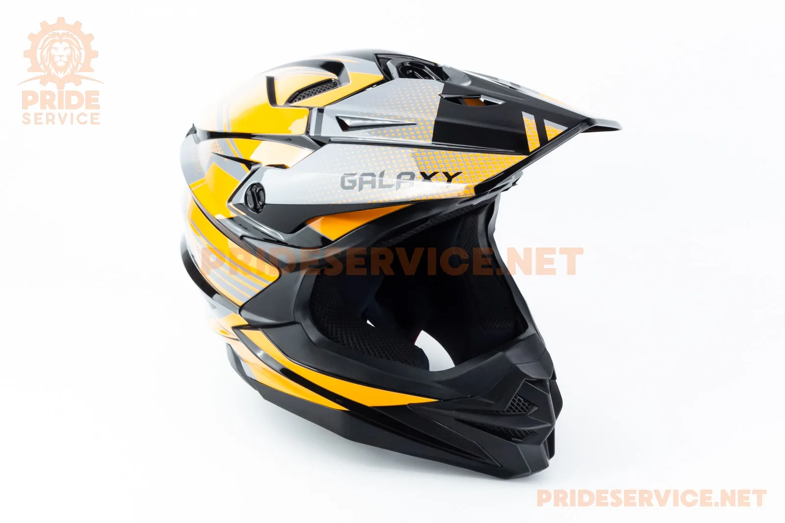 Шолом кросовий (стандарт DOT) GLX-803 L (59-60см), чорно-помаранчевий (P_360738)