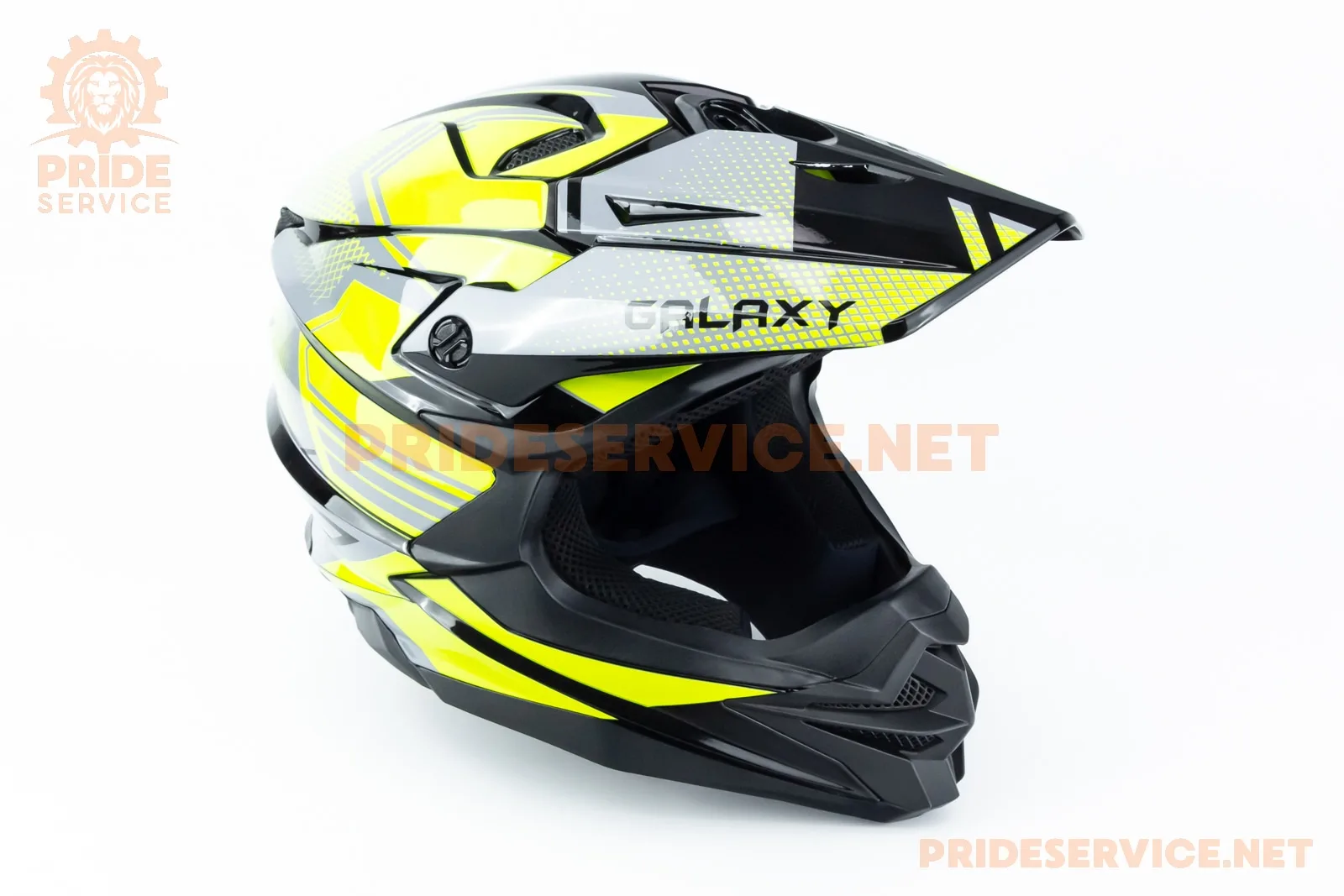 Шолом кросовий (стандарт DOT) GLX-803 L (59-60см), чорно-салатовий (P_360740)
