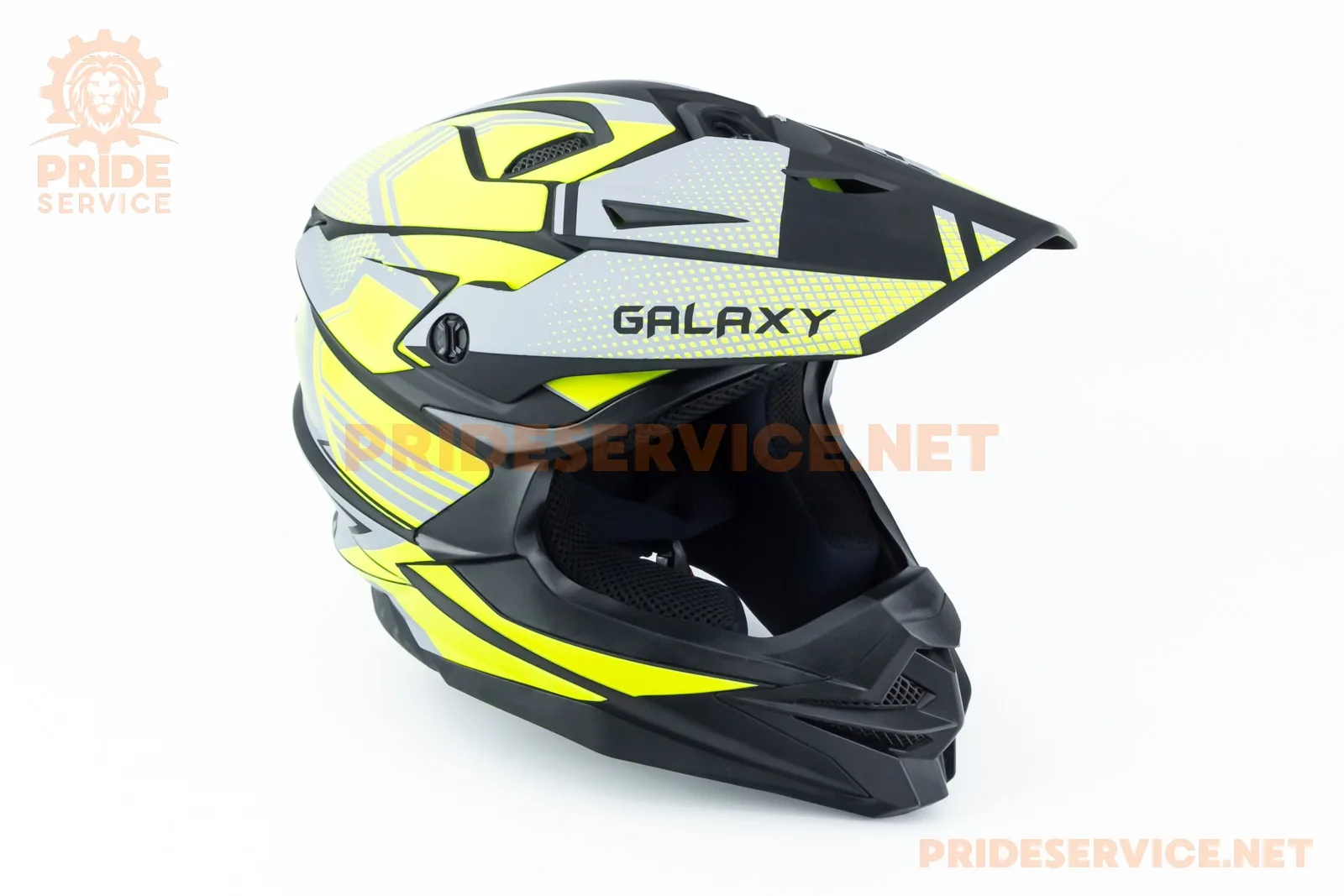 Шолом кросовий (стандарт DOT) GLX-803 L (59-60см), чорно-салатовий мат (P_360741)