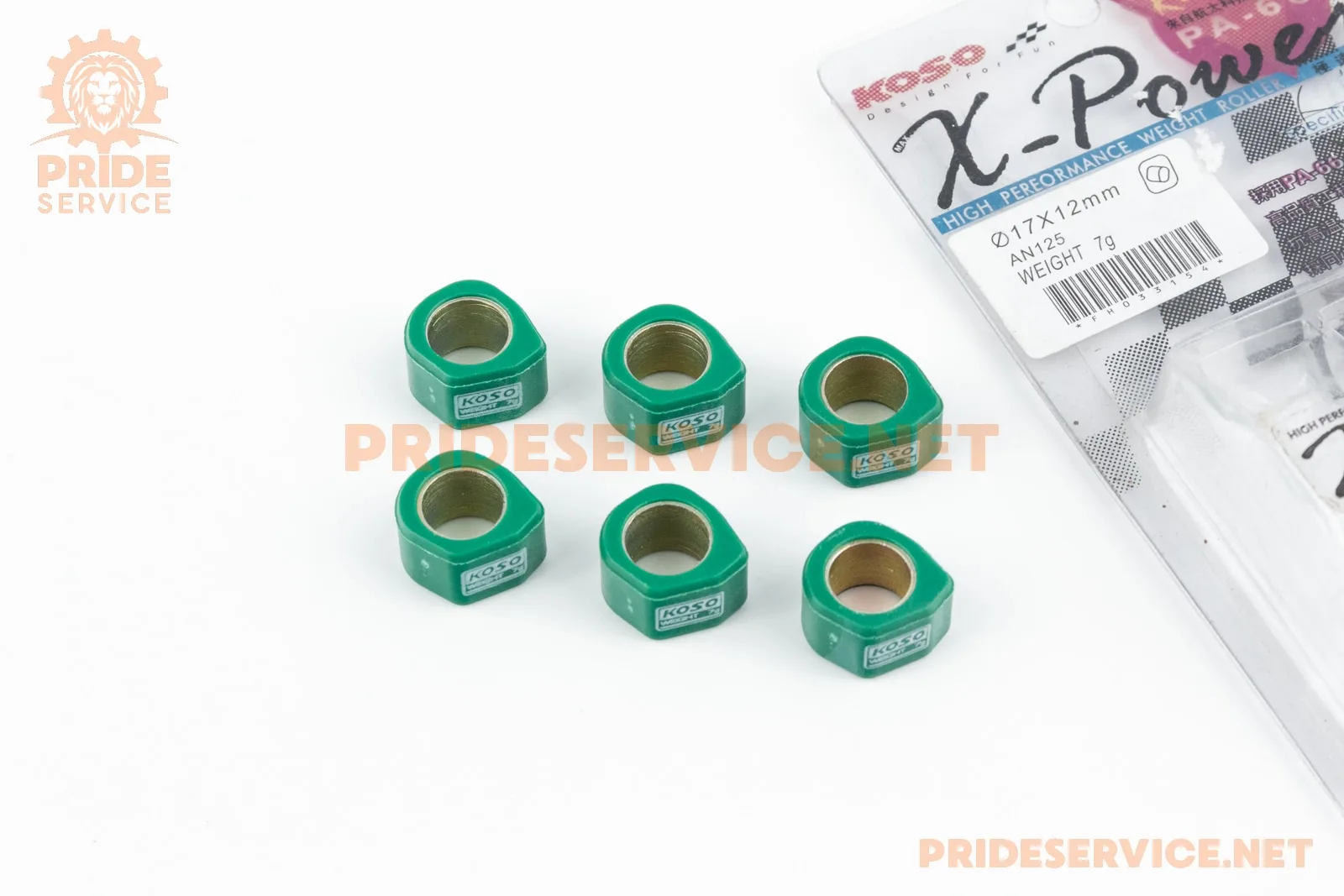 Ролики варіатора D-форма 6шт, 17x12-7,0г, TUNING (P_363399)