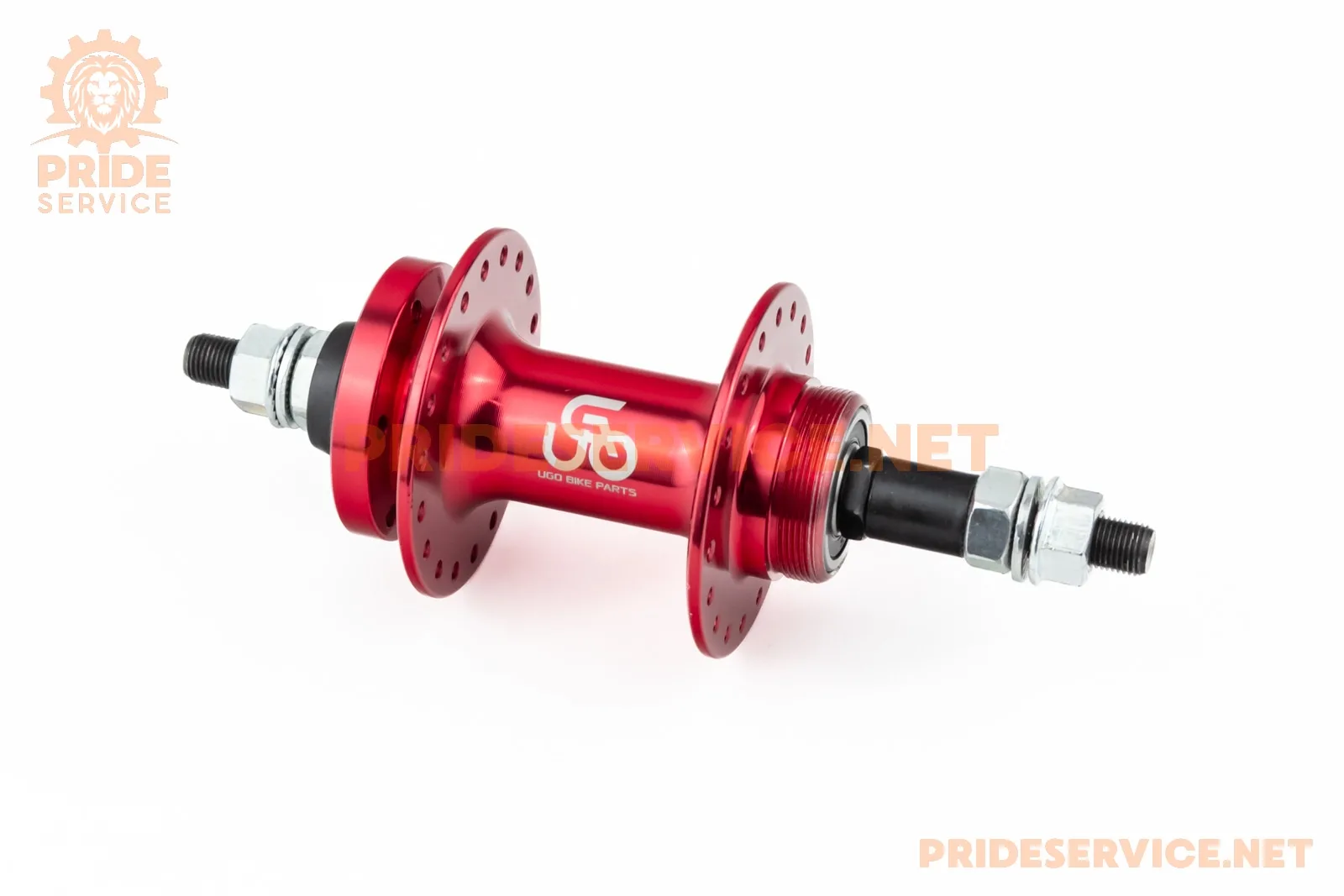 Втулка задня MTB алюмінієва 14Gx36H під вільнобіг, Disk-brake, 2 пром-підшипники 6200 2RS, кріпл. гайка, червона U-B07RH (P_403260)
