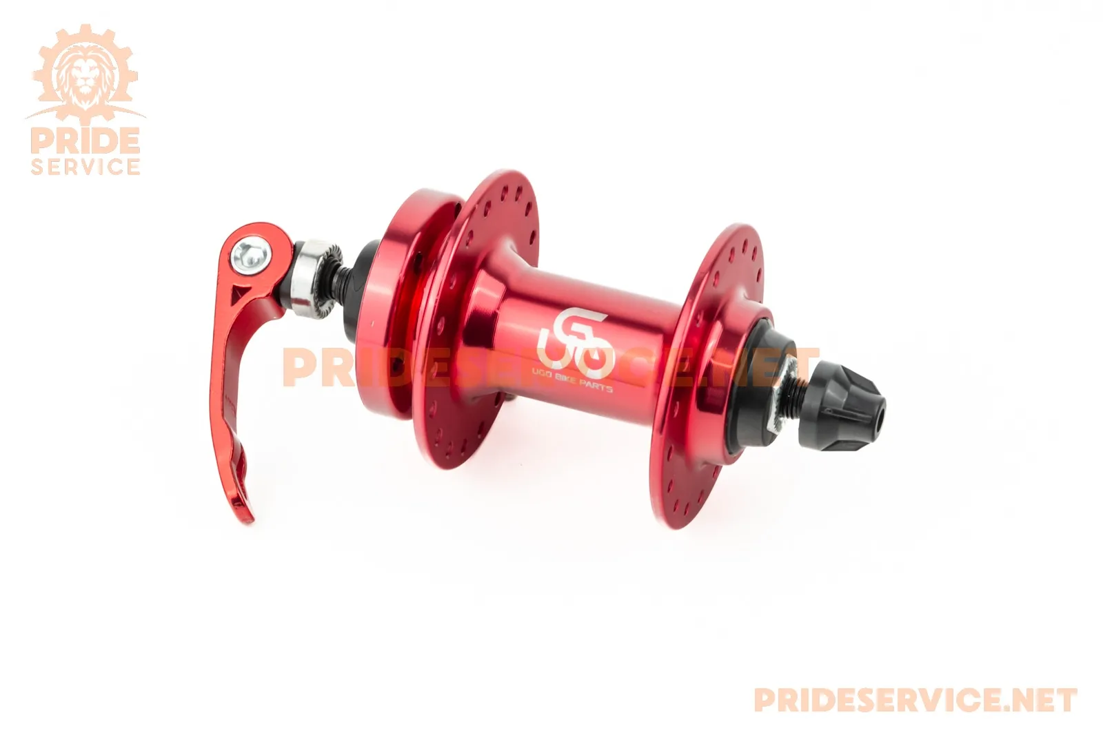 Втулка передня MTB алюмінієва 14Gx36H, Disk-brake, 2 пром-підшипники 6200 2RS, кріпл. ексцентрик, червона U-B07FQR (P_403557)