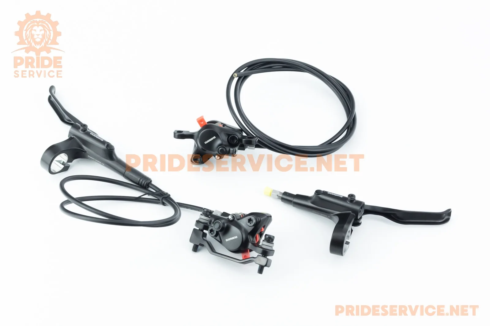 Гальмо Disk-brake гідравлічне переднє 800мм (F180мм)+заднє 1450мм (без адаптера), чорне BR-MT200, НЕ В ЗБОРІ! (P_404346)