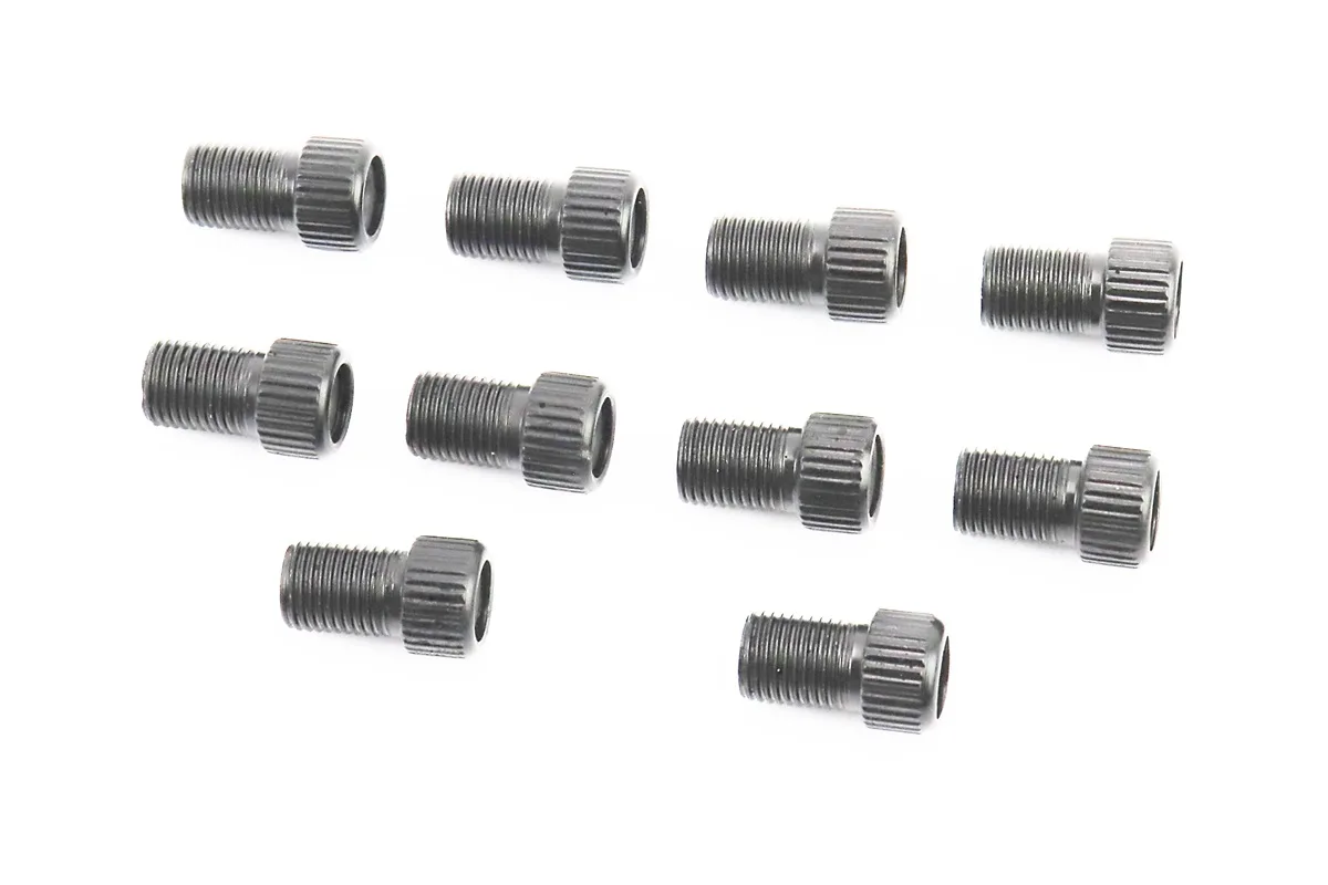 Перехідник шланга насоса з резинкою (золотник Schrader AV-Presta FV) 10шт к-кт, чорні (S_407012)