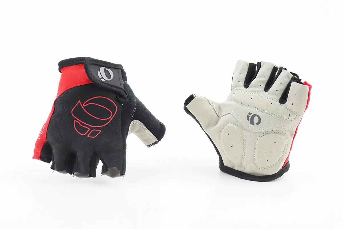 Перчатки без пальців M з м'якими вставками під долоню, чорно-червоні (S_408005)