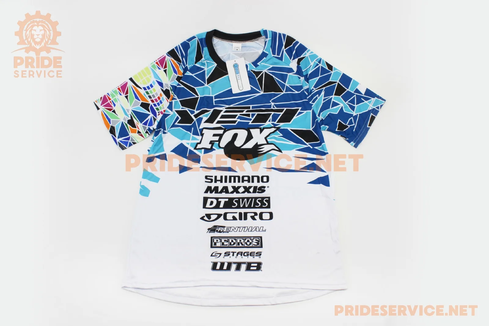 Футболка (Джерсі) чоловіча M-(Polyester 80% / Spandex 20%), біло-синьо-чорна, НЕ оригінал (P_408139)