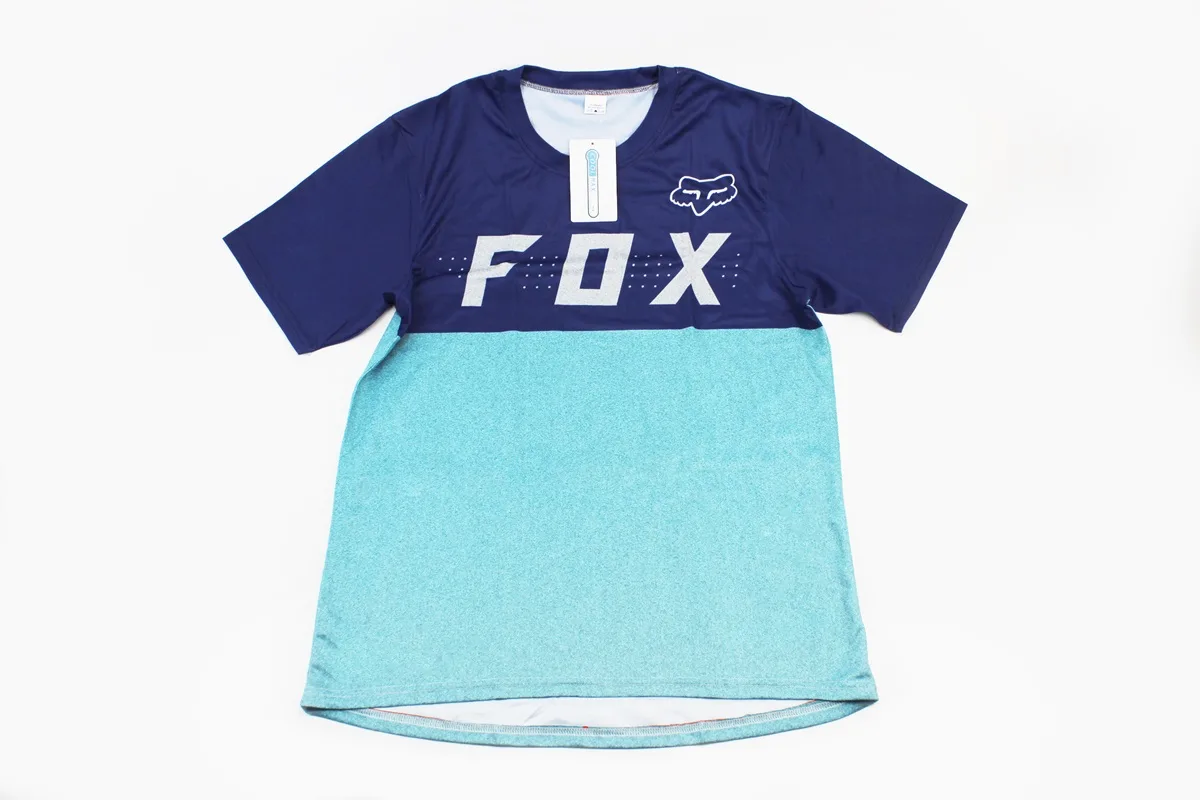 Футболка (Джерсі) чоловіча L-(Polyester 80% / Spandex 20%), короткі рукави, вільний крій, синьо-бірюзова, НЕ оригінал (S_408153)
