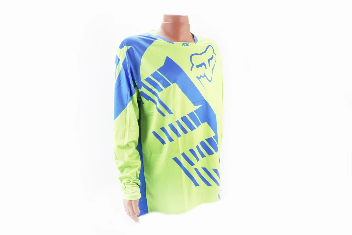 Футболка (Джерсі) чоловіча L-(Polyester 100%), довгі рукави, вільний крій, салатово-синя, НЕ оригінал (S_408164)