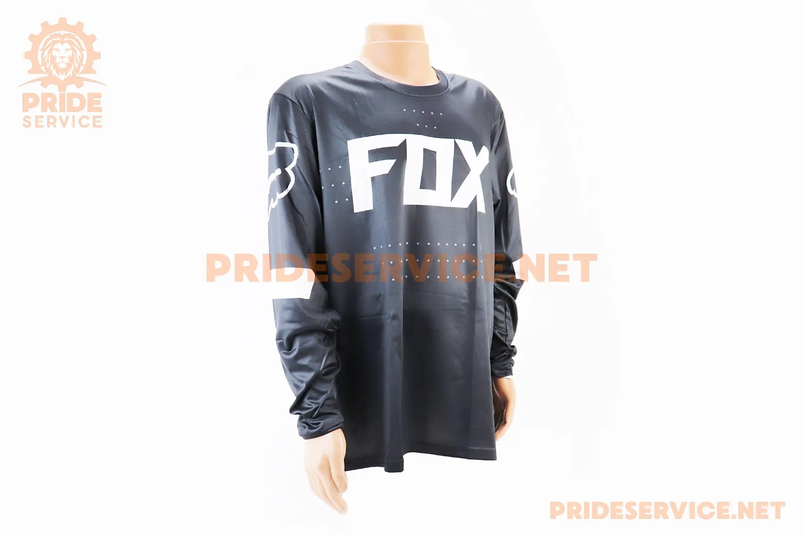 Футболка (Джерсі) чоловіча L-(Polyester 100%), довгі рукави, чорно-біла, НЕ оригінал (P_408165)