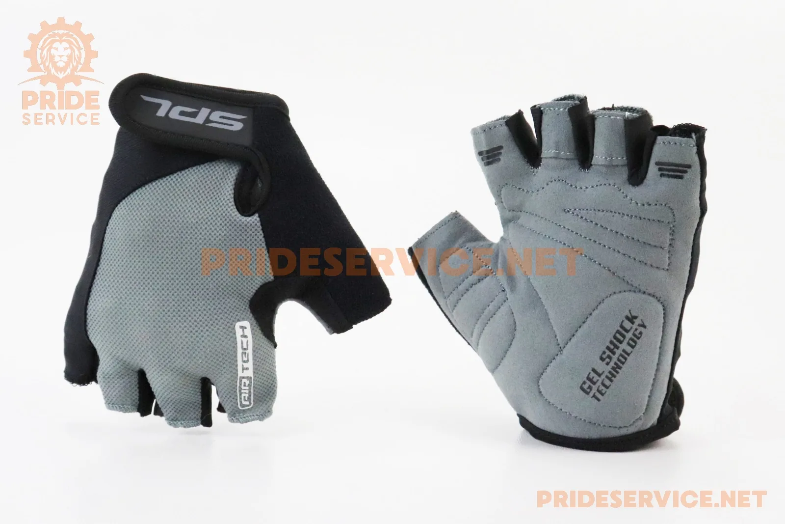 Рукавички без пальців XS з гелевими вставками під долоню, чорно-сірі SBG-1457 (P_408185)